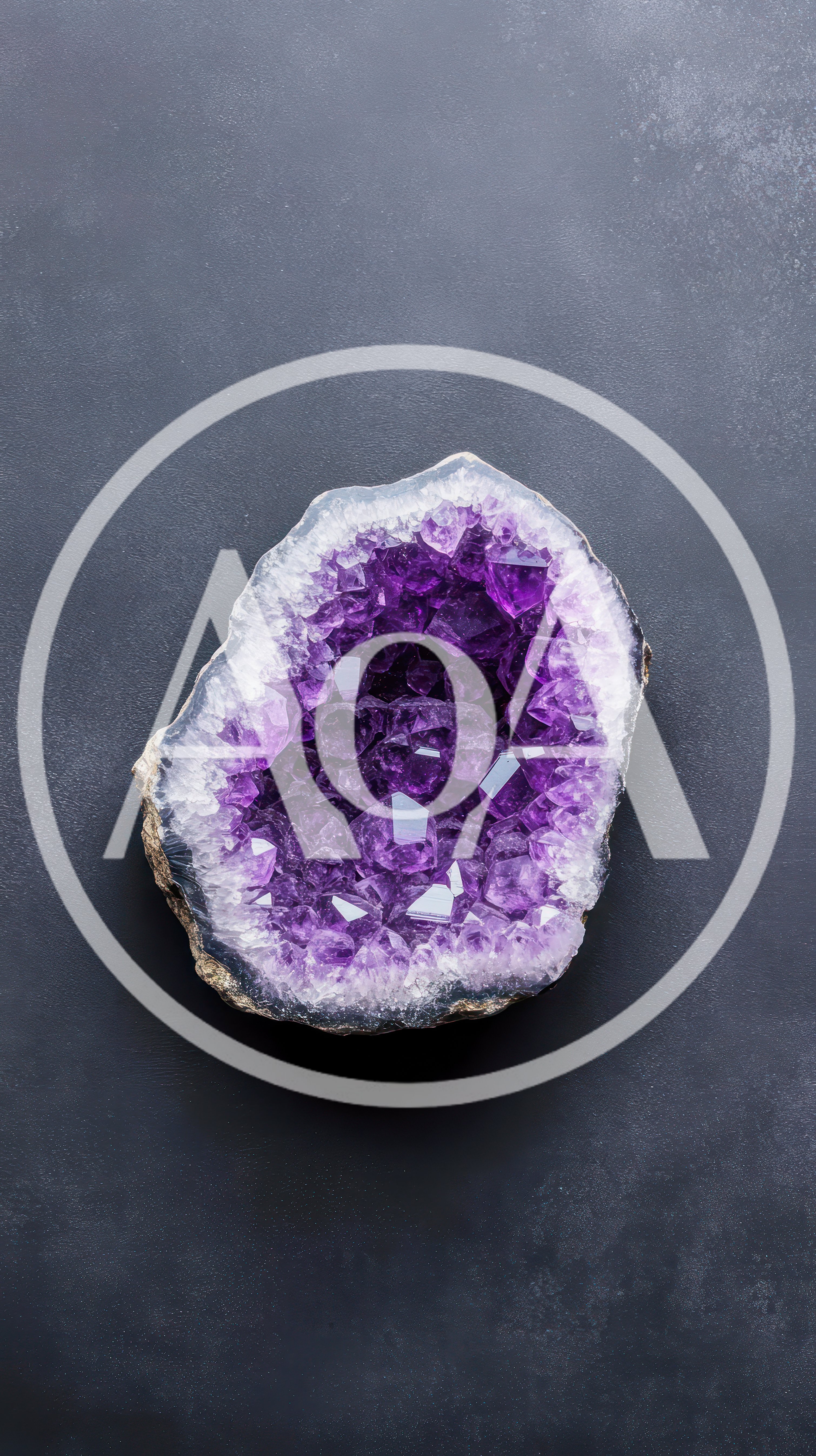 Amethyst Geode Crystal Cluster On Dark Background
