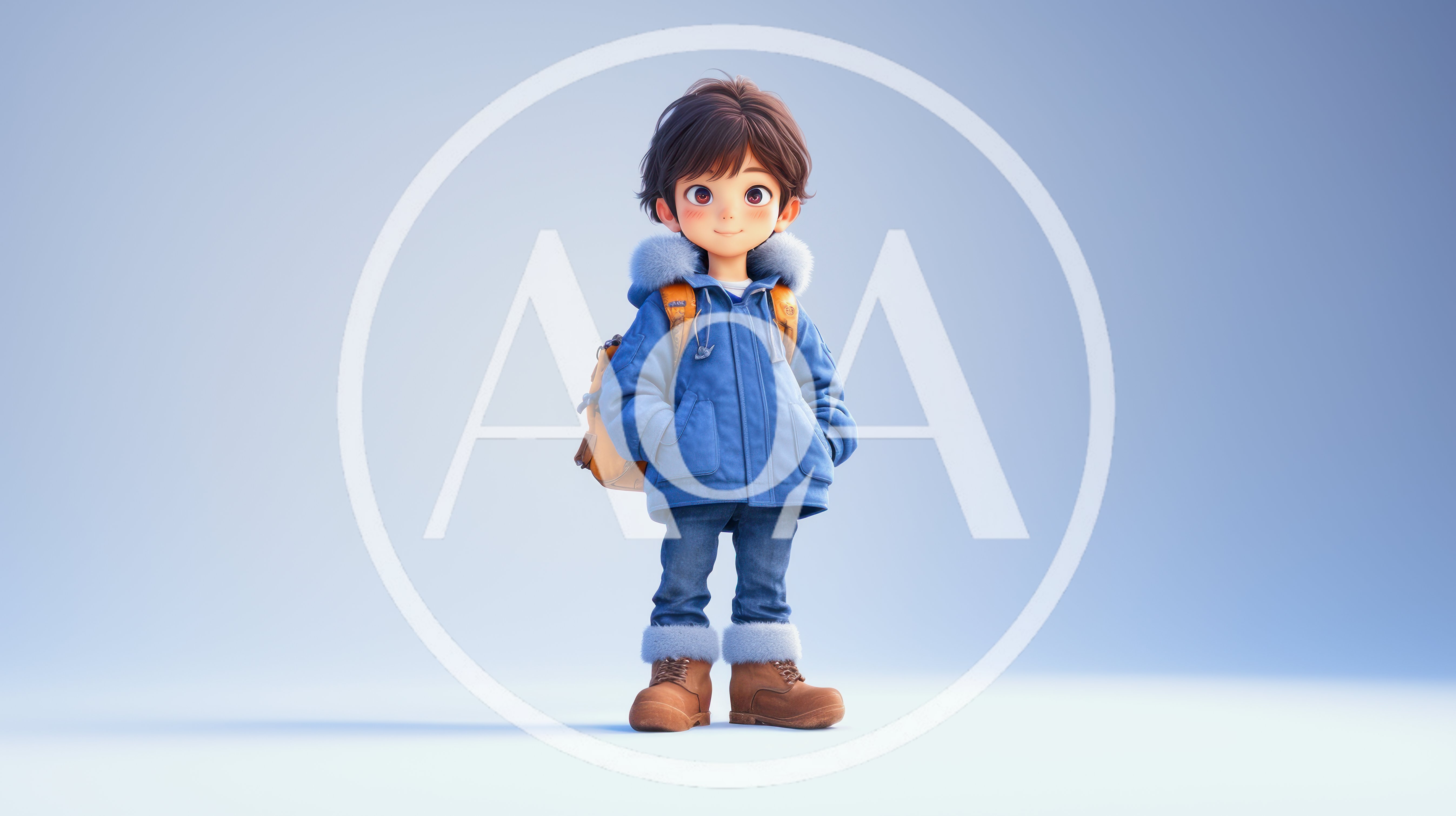 3D Rendered Cartoon Boy Wearing Winter Clothing