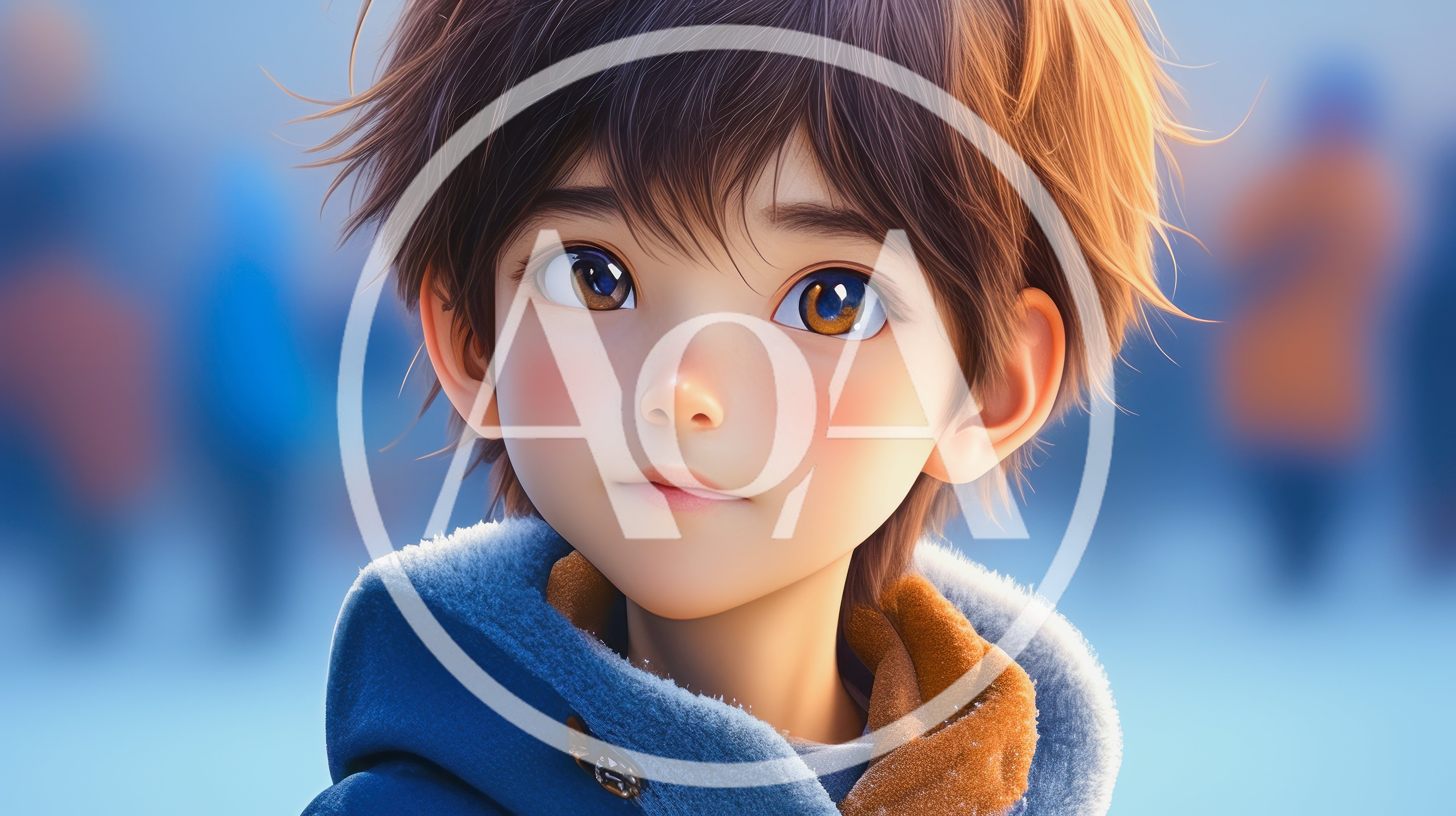 Portrait Of An Anime Style Boy In Winter Clothing