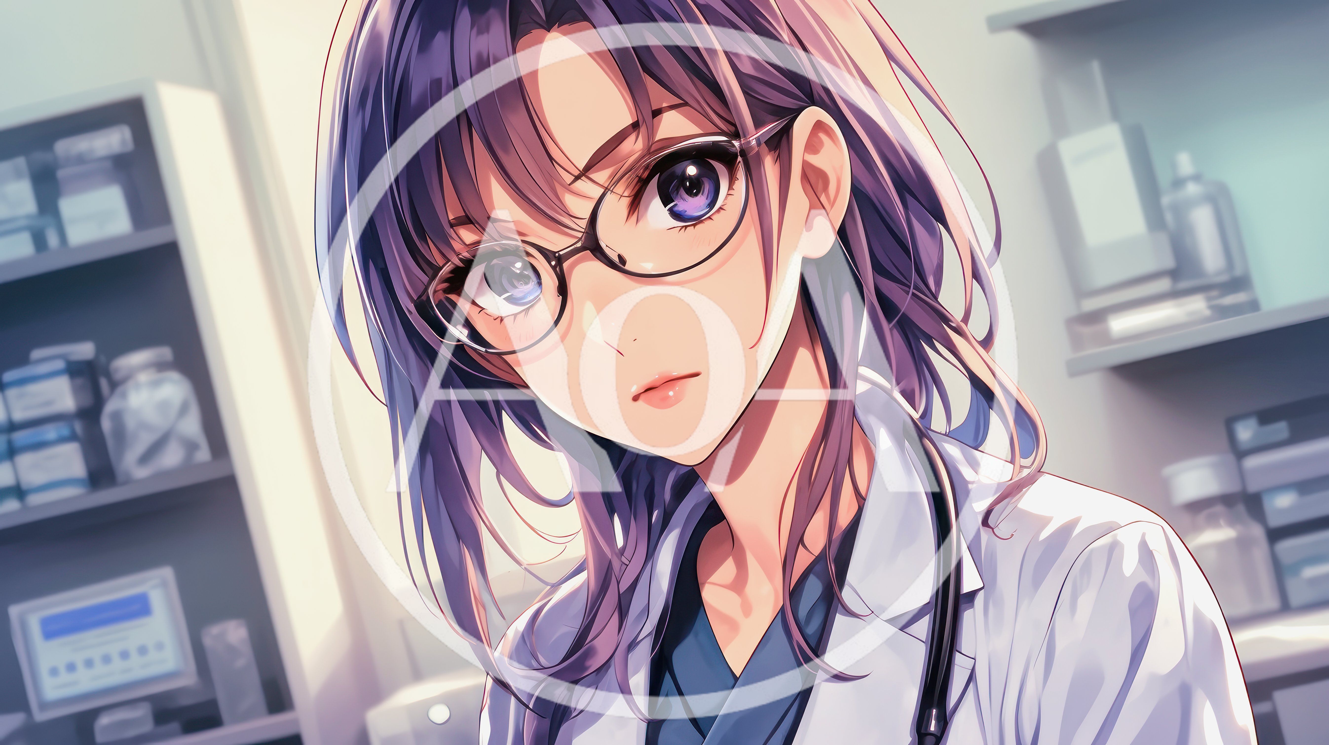 Anime Style Female Doctor In A Medical Office