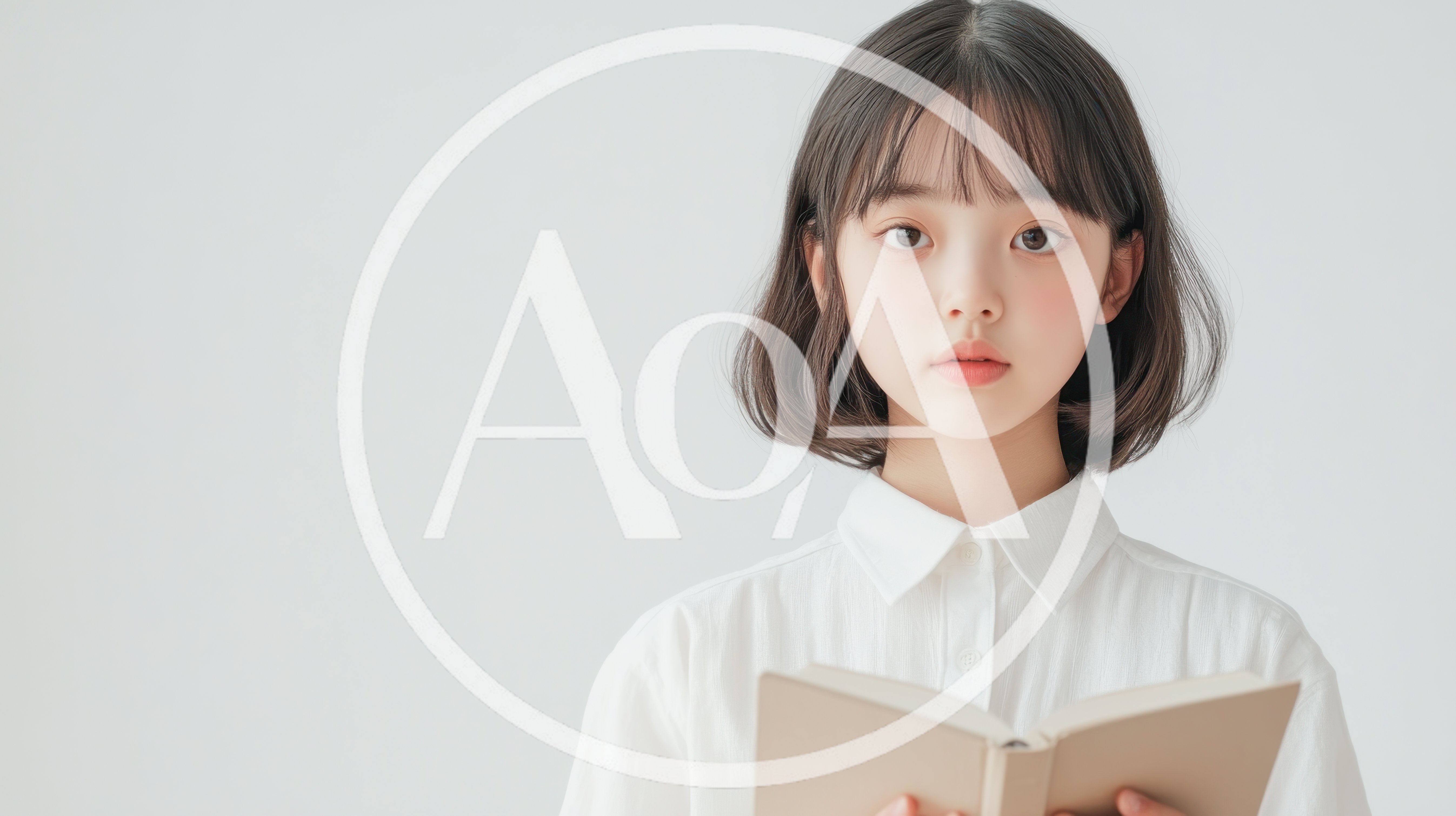 Young Asian Girl Holding An Open Book