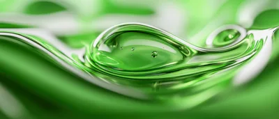 Abstract Green Liquid Gel Surface With Bubbles