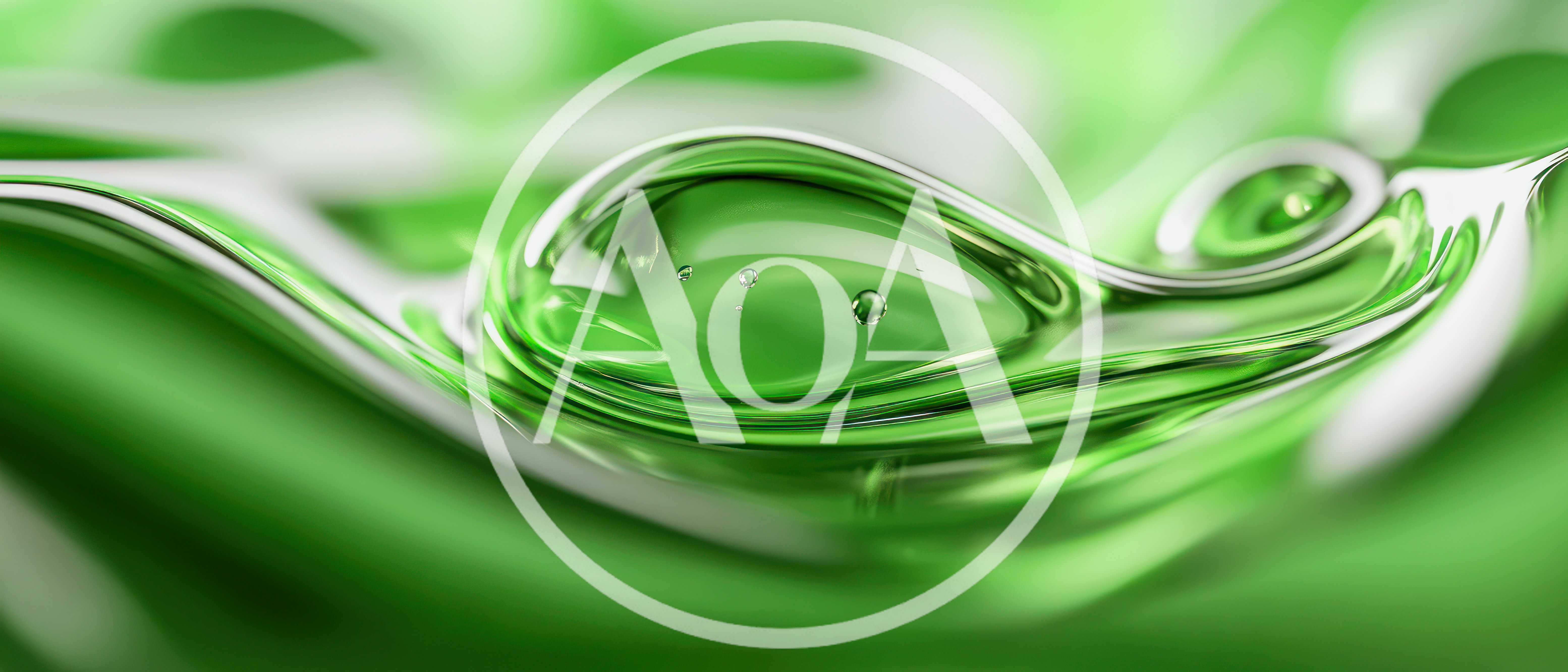 Abstract Green Liquid Gel Surface With Bubbles