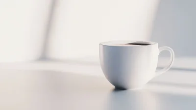 White Coffee Cup On A Minimalist Table