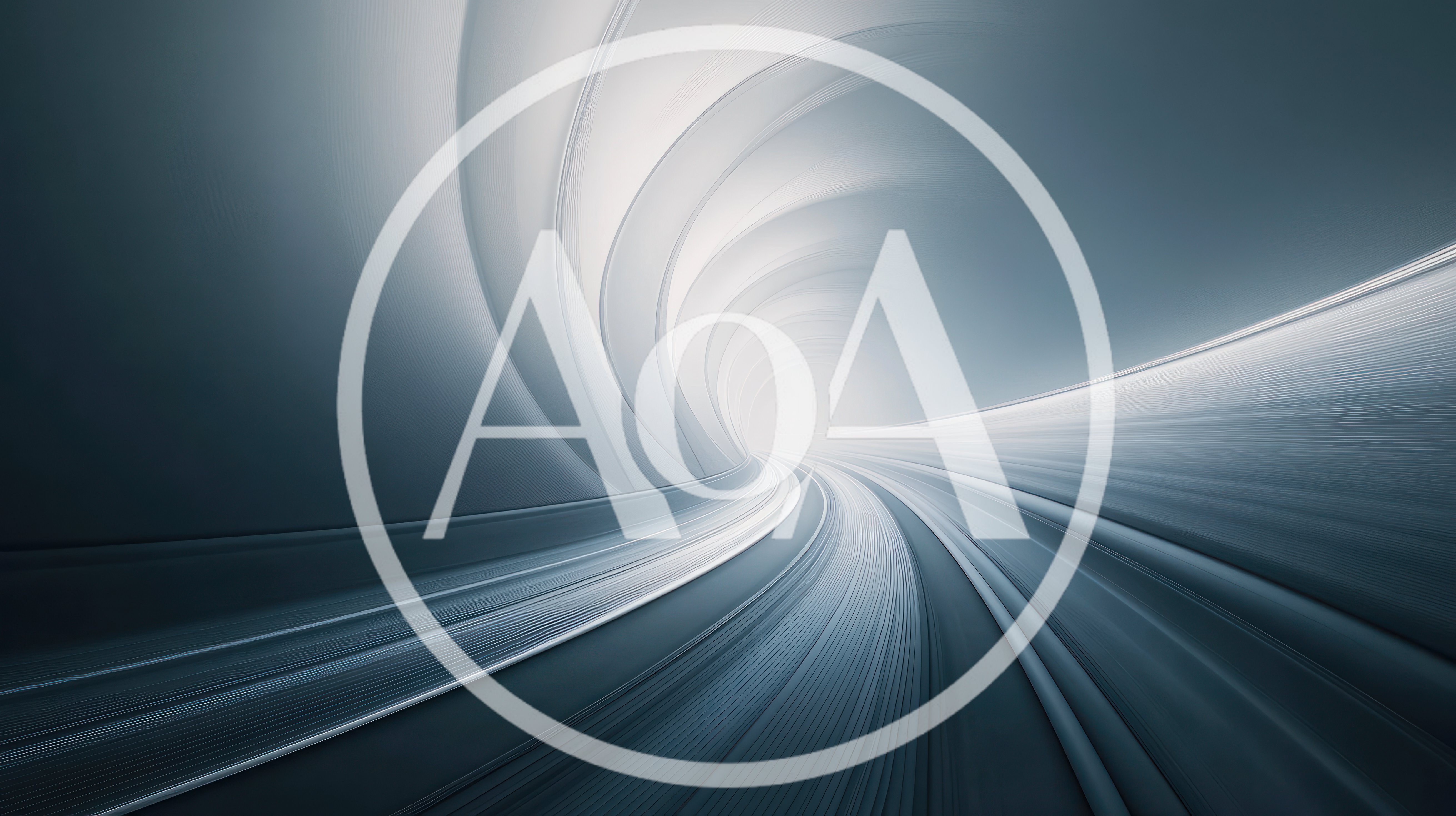 Abstract Motion Blur Through A Futuristic Curved Tunnel