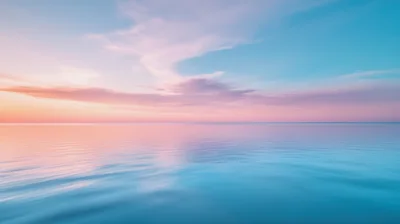 Serene Sunset Over Calm Ocean Waters