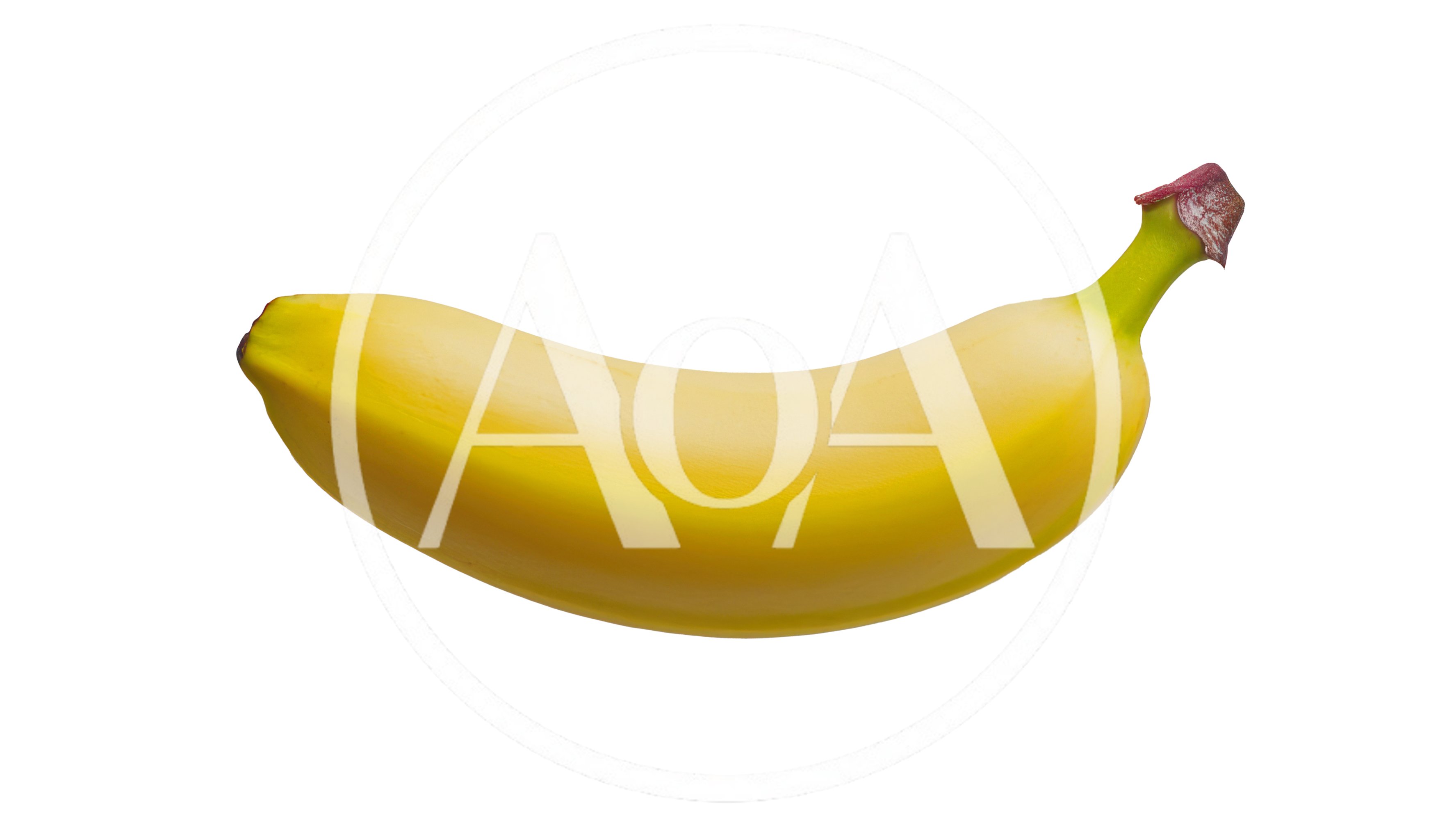 Single Ripe Yellow Banana Isolated On White Background