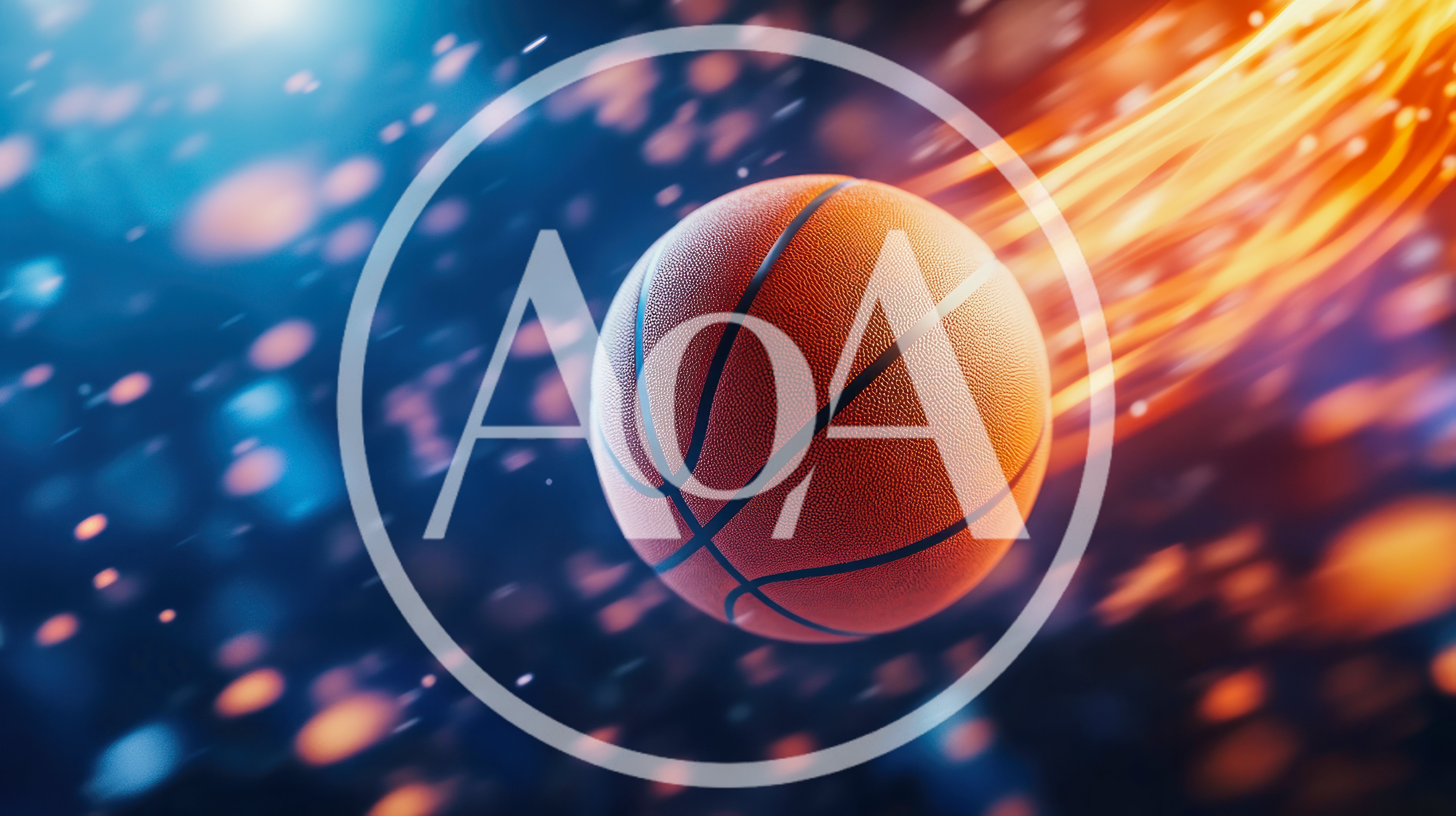 Basketball Flying Through Air With Motion Blur Trails