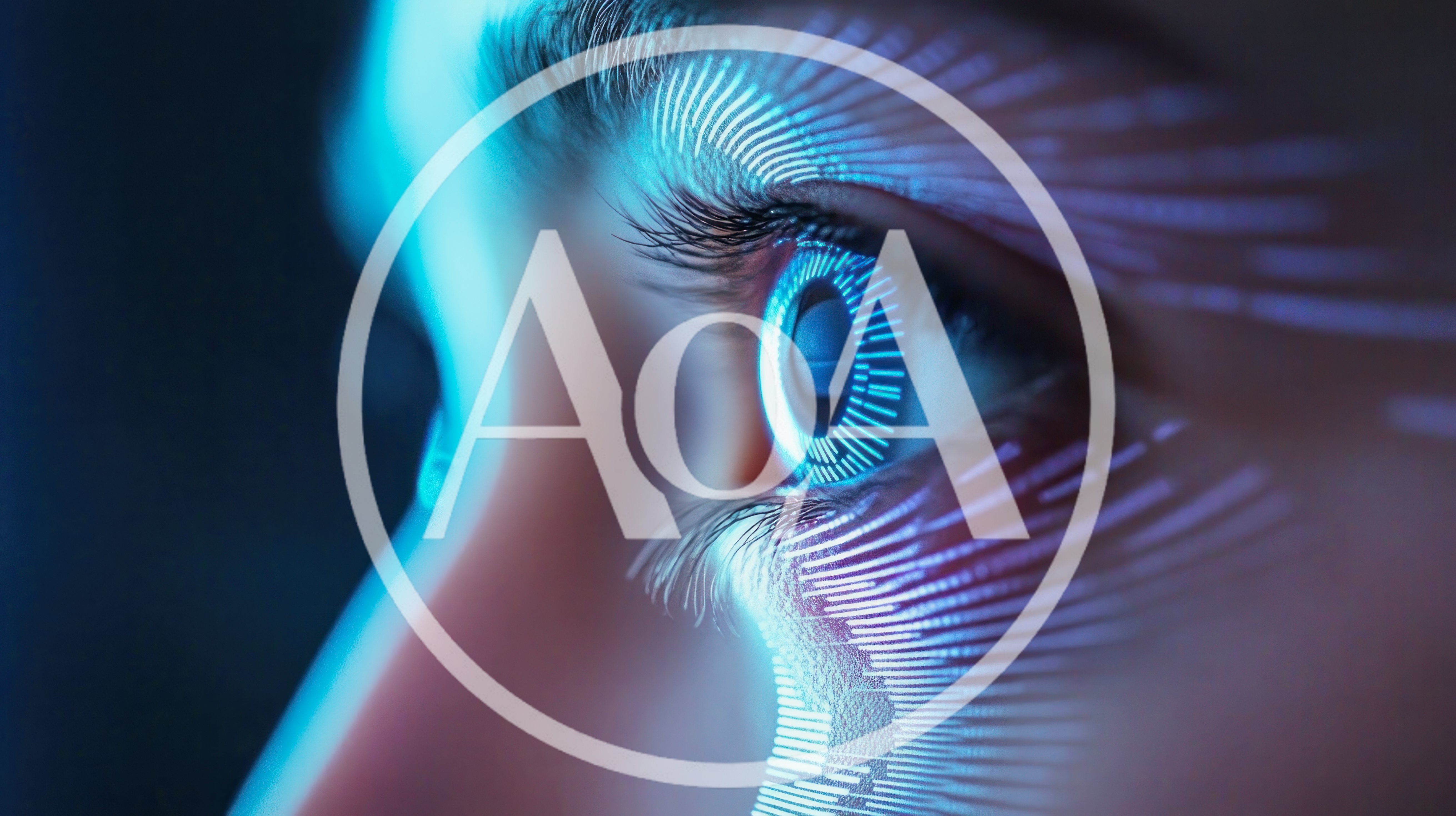Human Eye With Digital Biometric Scanning Overlay