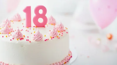 18th Birthday Celebration Cake With Pink Frosting