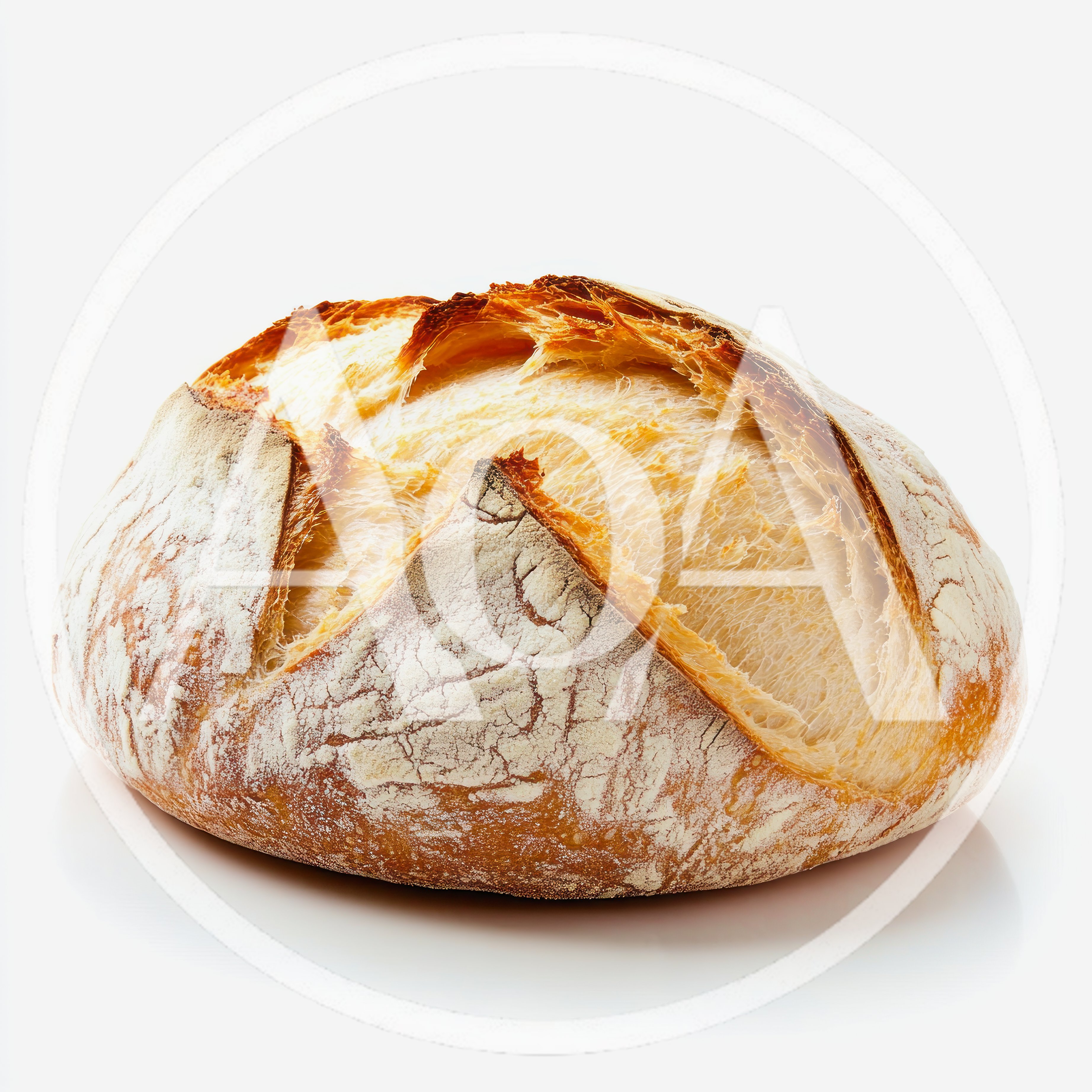 Freshly Baked Crusty Sourdough Bread Loaf
