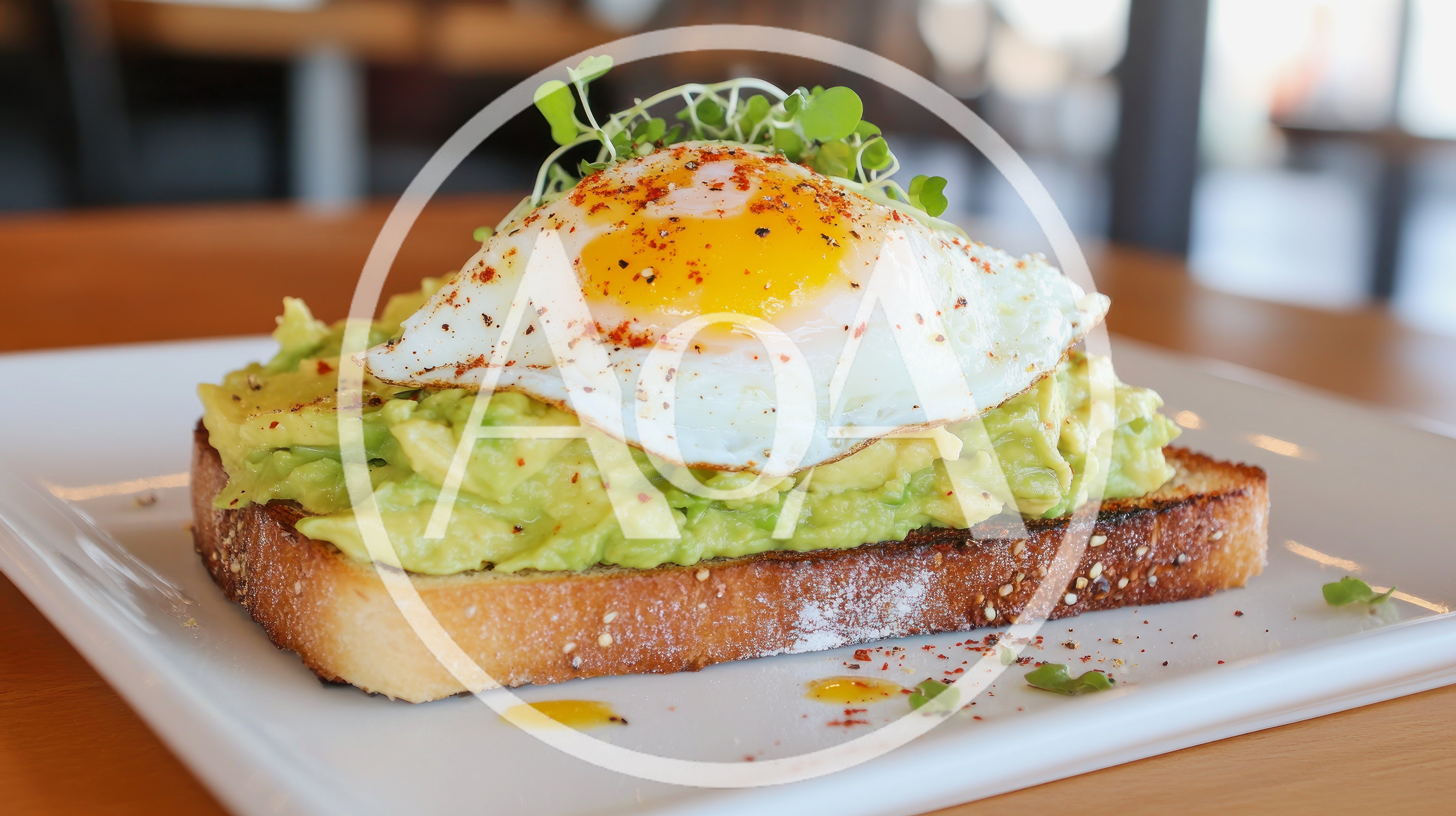 Avocado Toast Topped With A Fried Egg