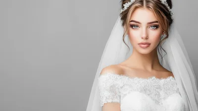 Portrait Of A Beautiful Bride In A Wedding Dress