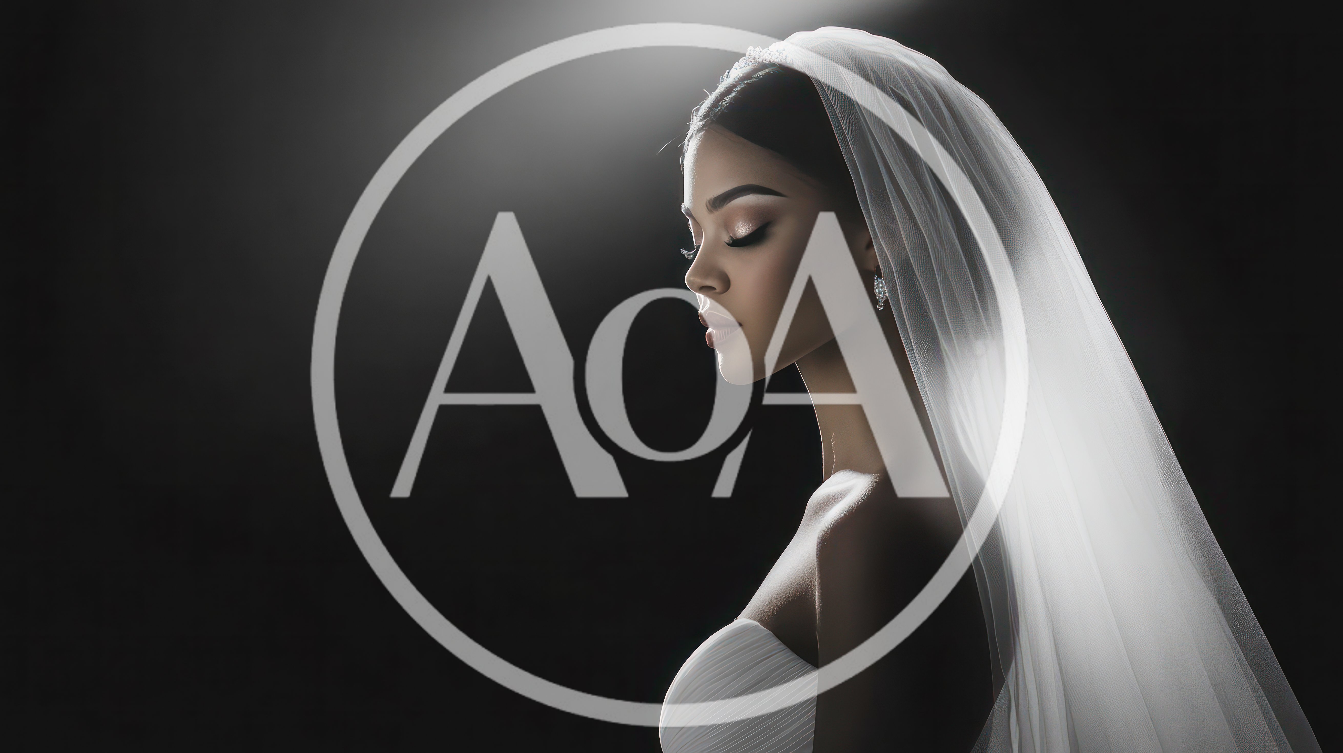 Elegant Bride With Veil In Profile Portrait