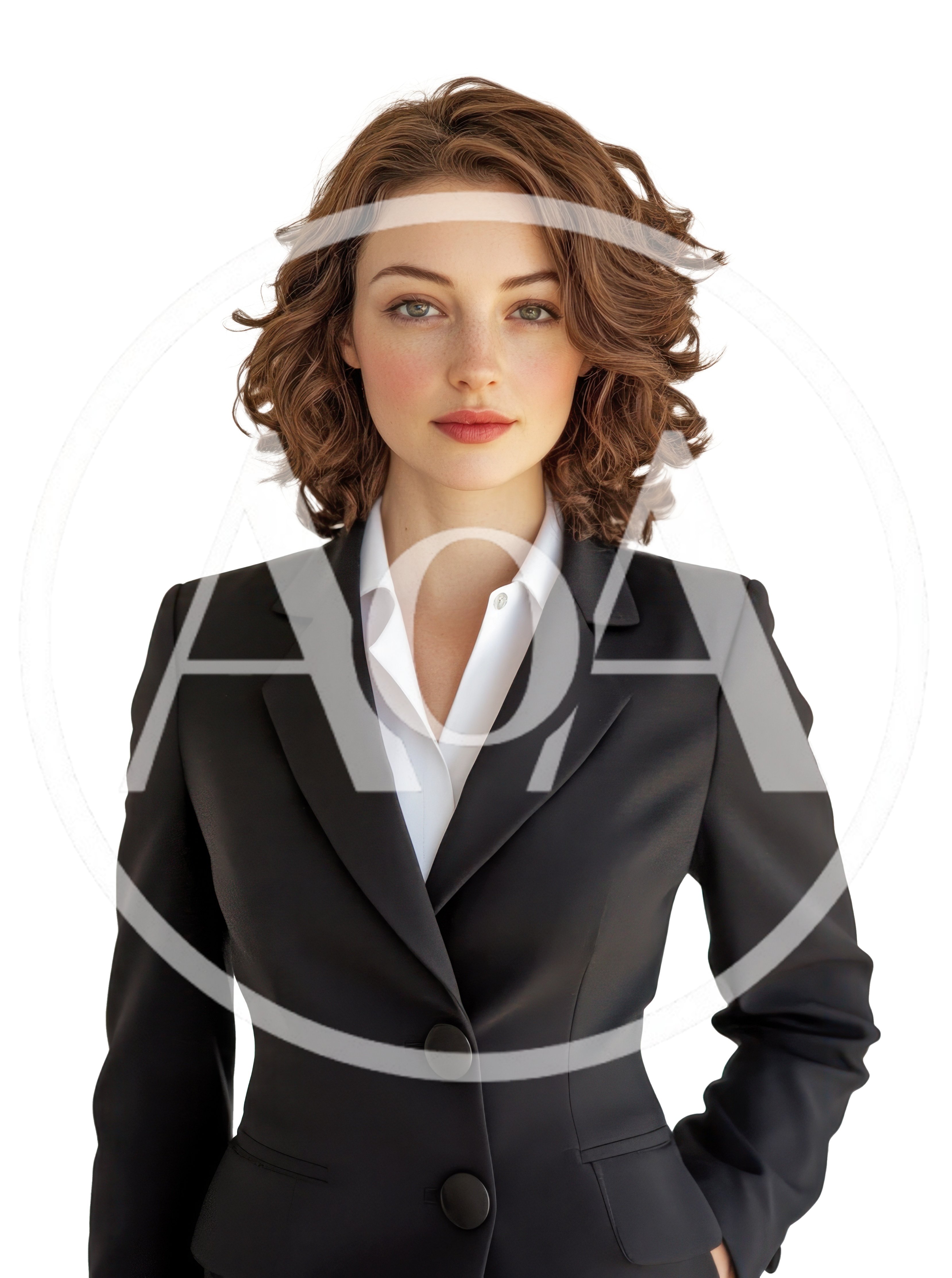 Professional Businesswoman In A Black Suit