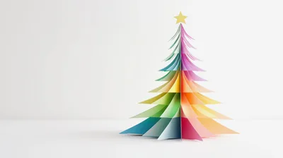 Paper Craft Rainbow Christmas Tree Decoration