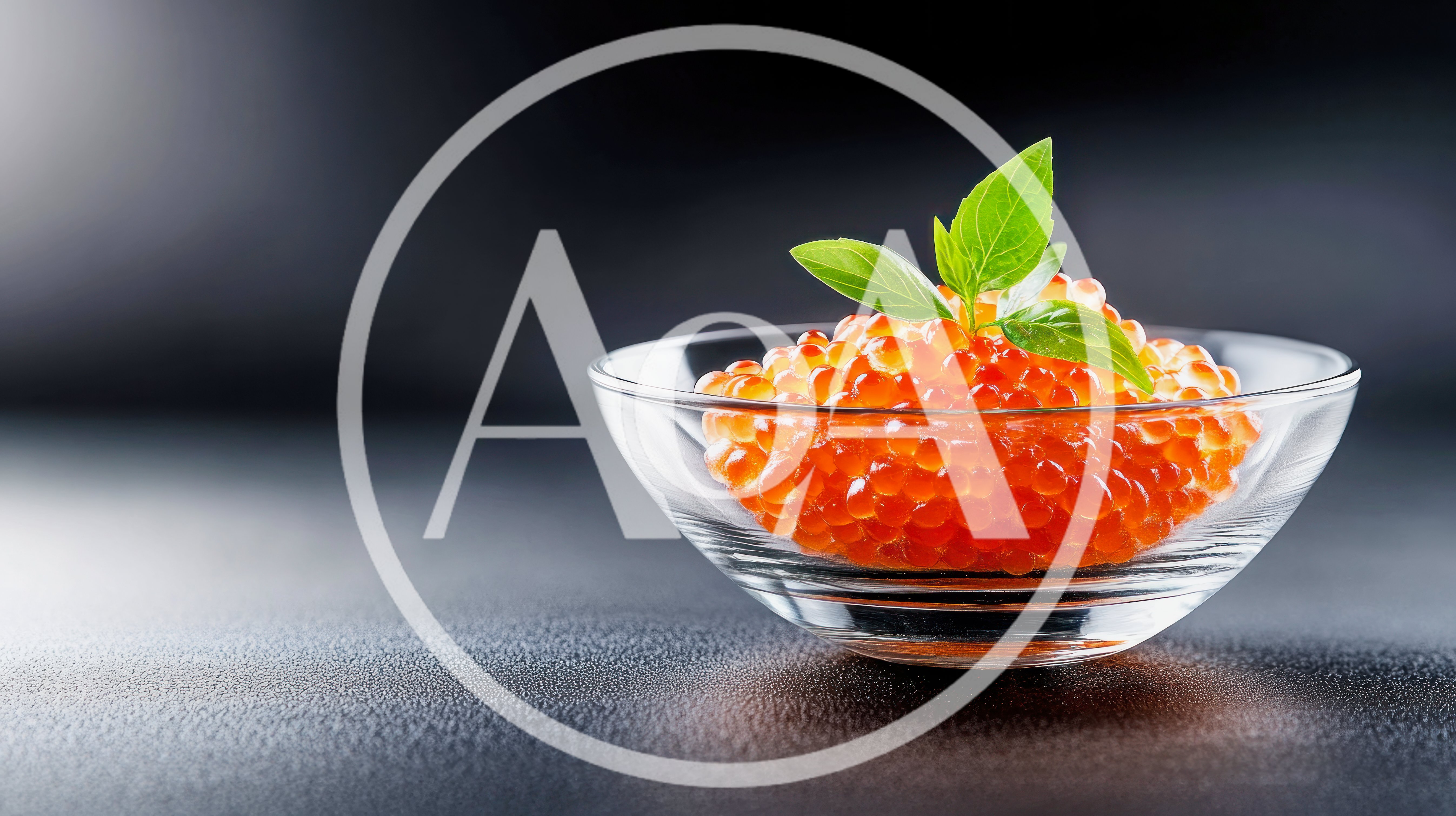 Red Salmon Caviar In A Glass Bowl