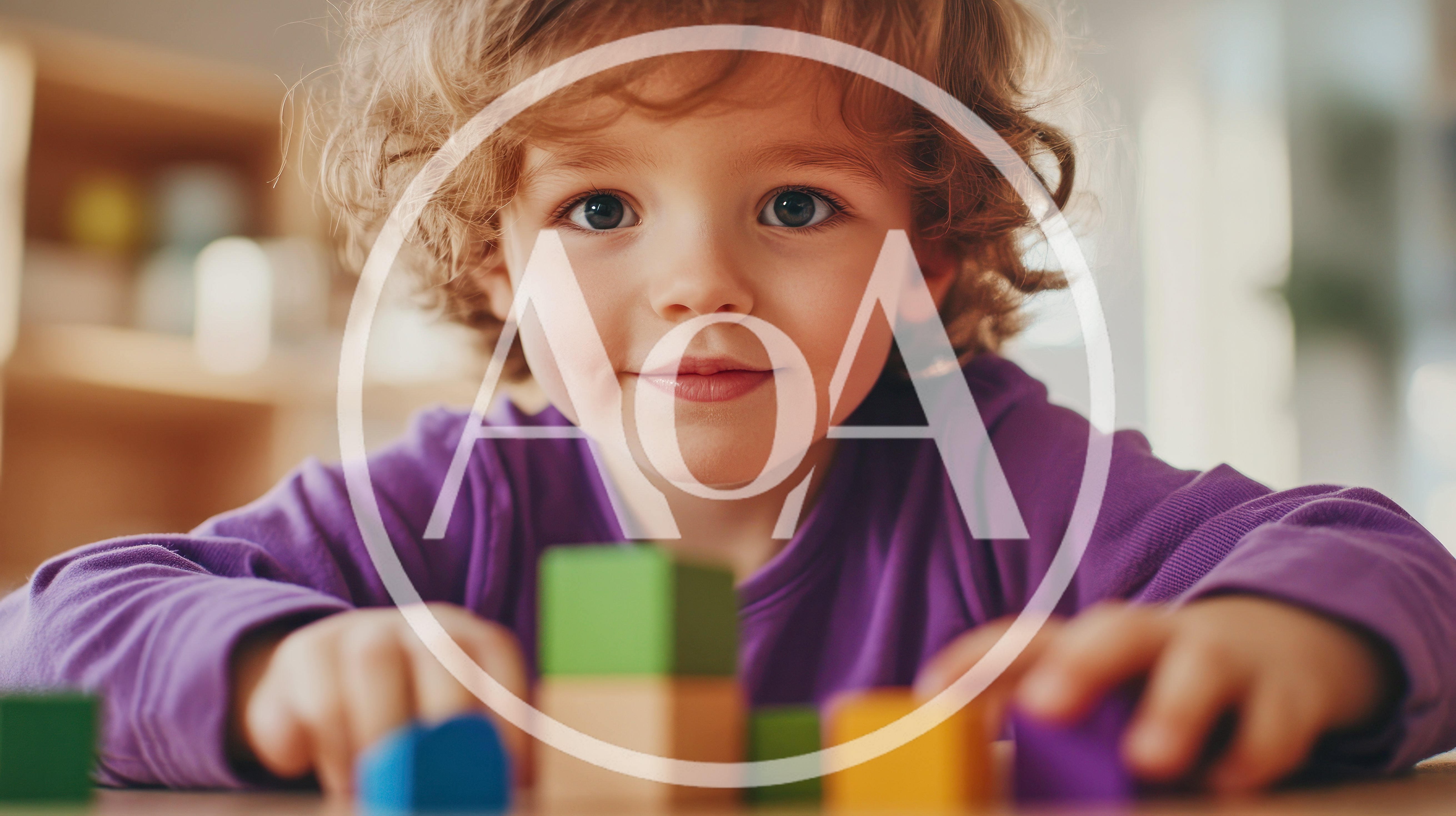 Toddler Playing With Colorful Wooden Building Blocks