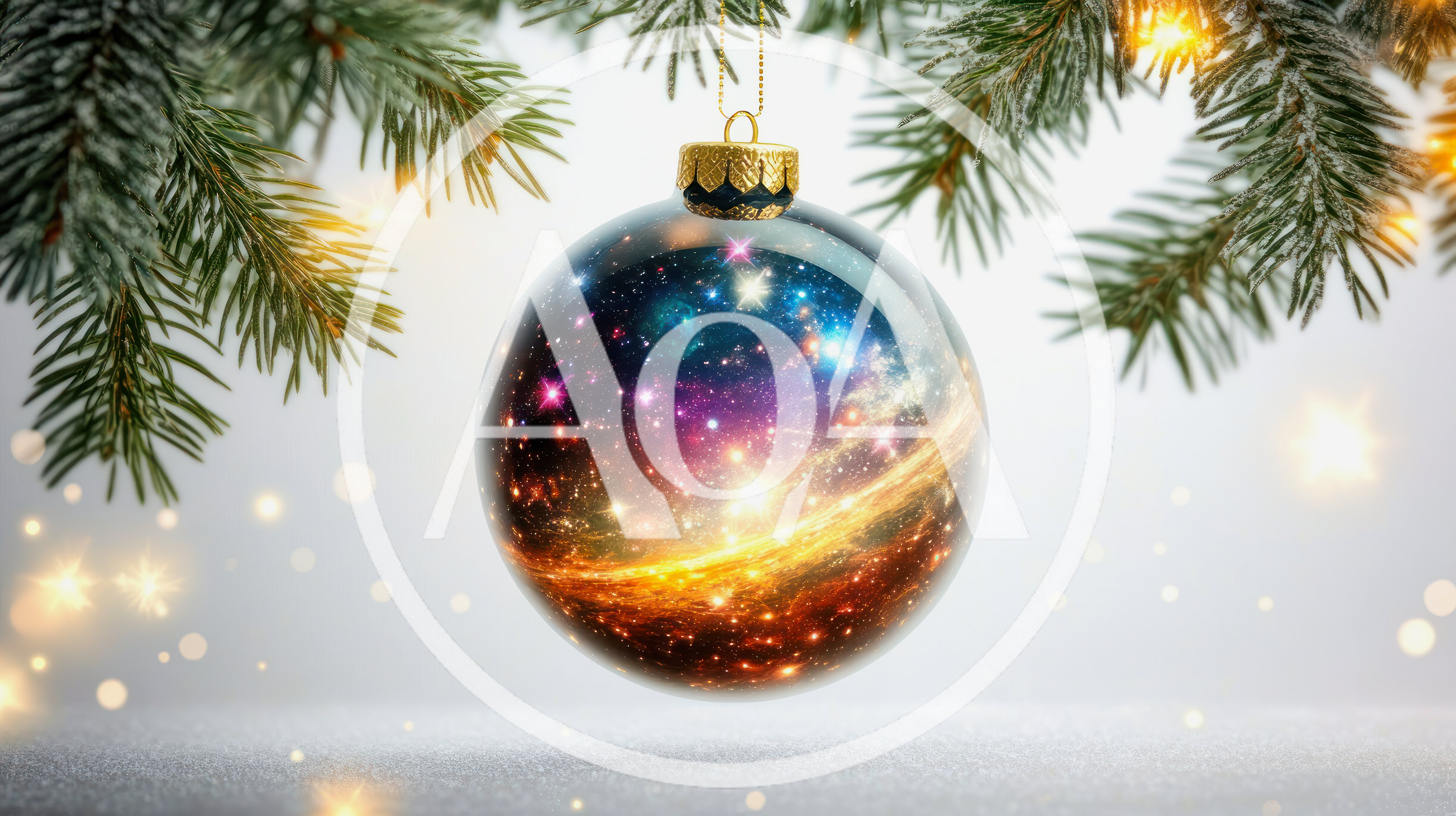 Christmas Ornament Featuring A Vibrant Nebula Galaxy Design