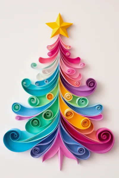 Paper Quilling Christmas Tree Art