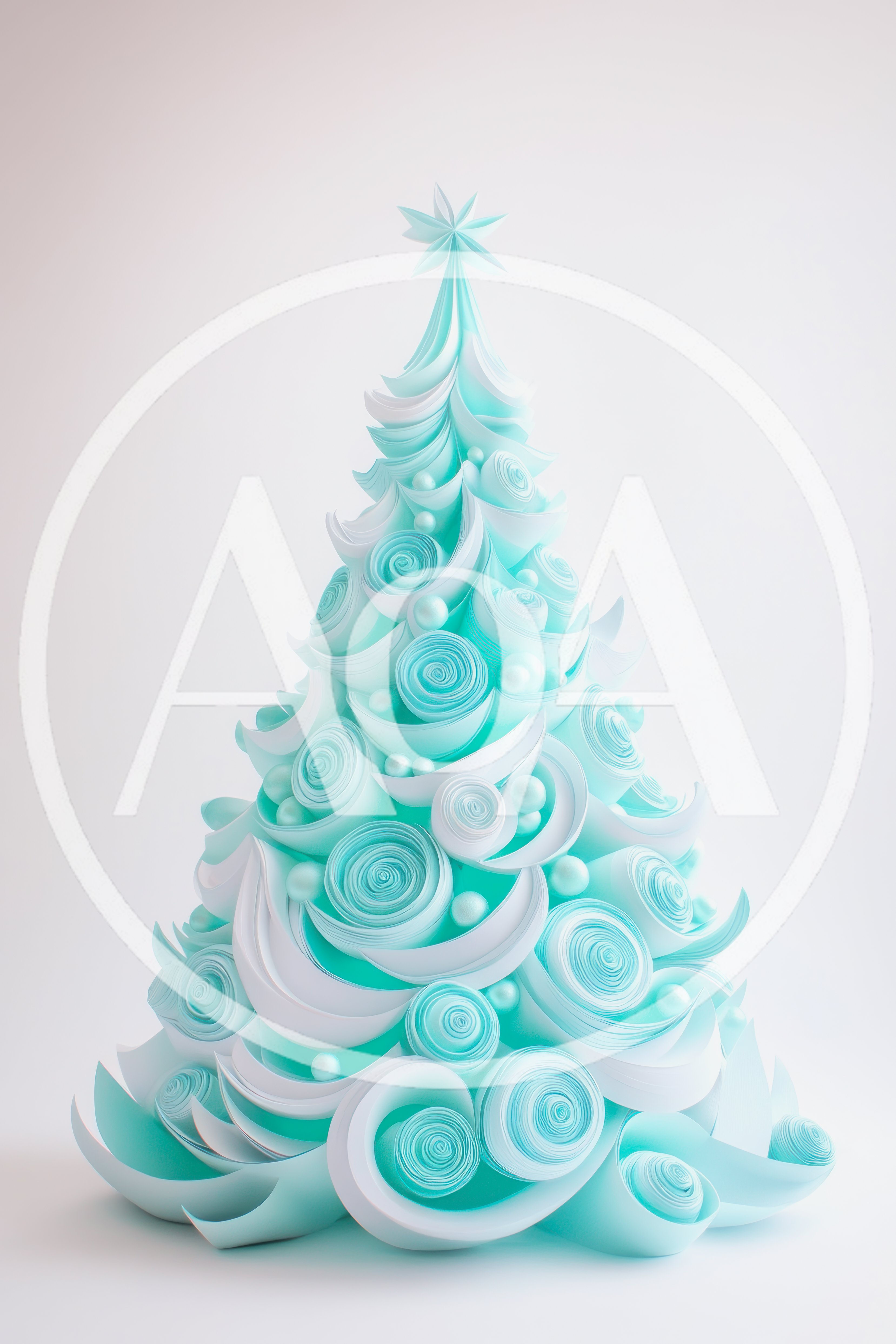 Paper Quilled Christmas Tree With Pastel Blue Accents