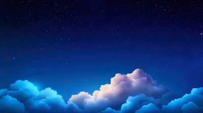 Night Sky With Glowing Clouds And Stars