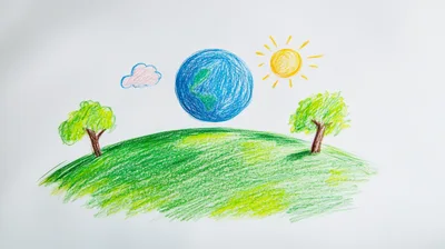 Hand Drawn Illustration Of Earth And Nature