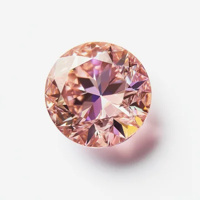 Round Cut Pink Diamond Gemstone Isolated On White