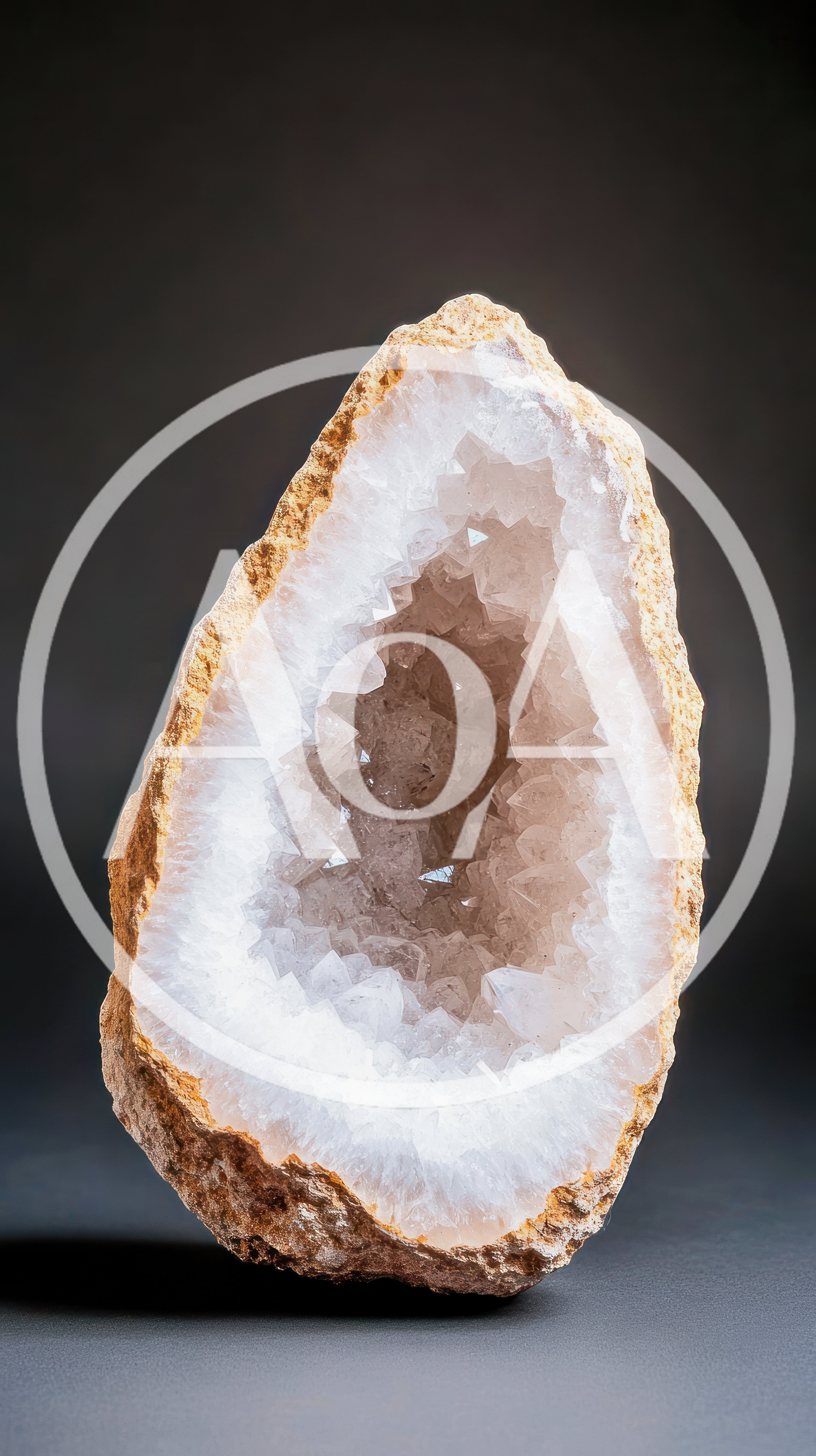 Quartz Crystal Geode Specimen On Dark Background
