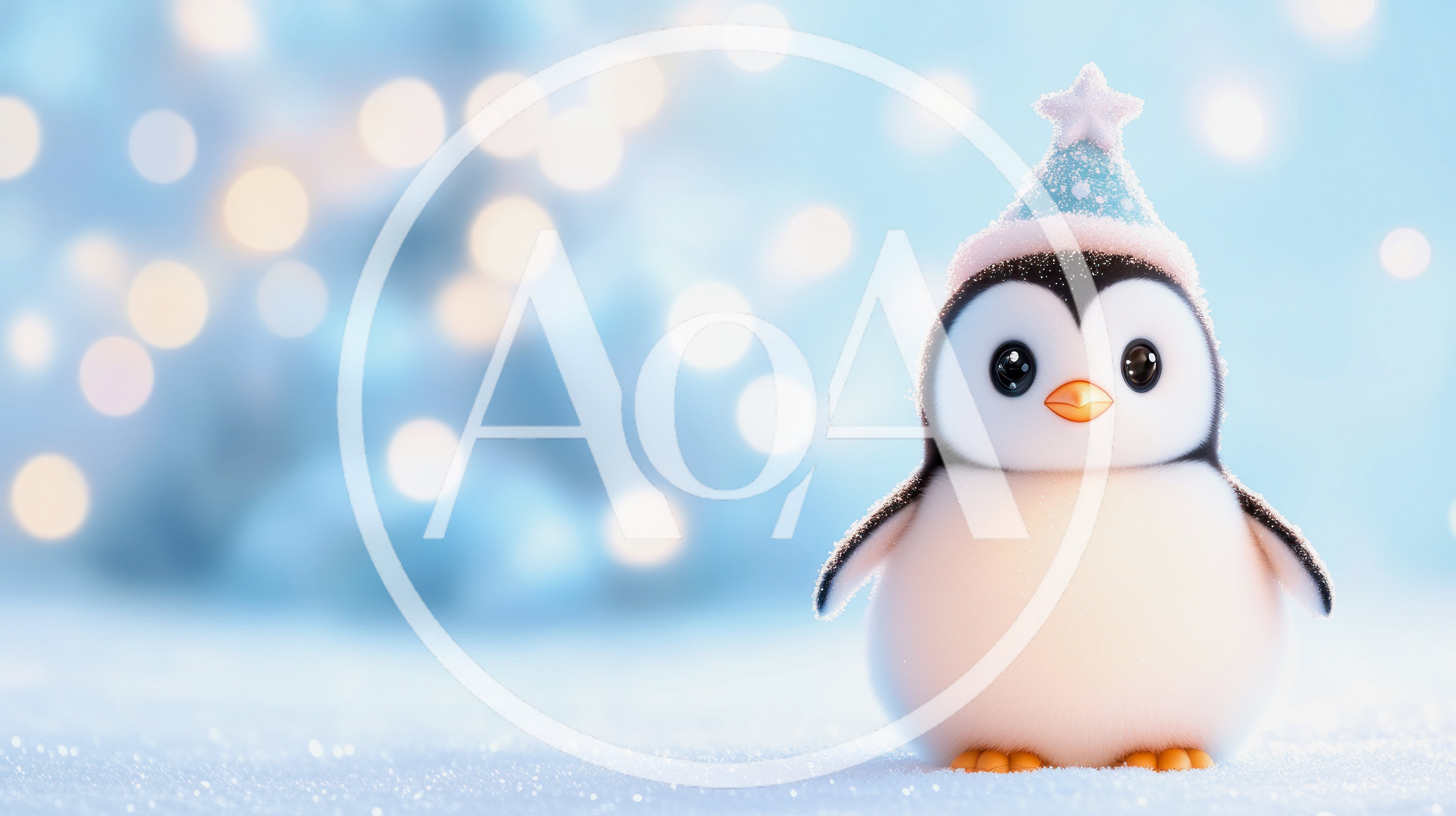 Cute Baby Penguin Wearing A Festive Party Hat