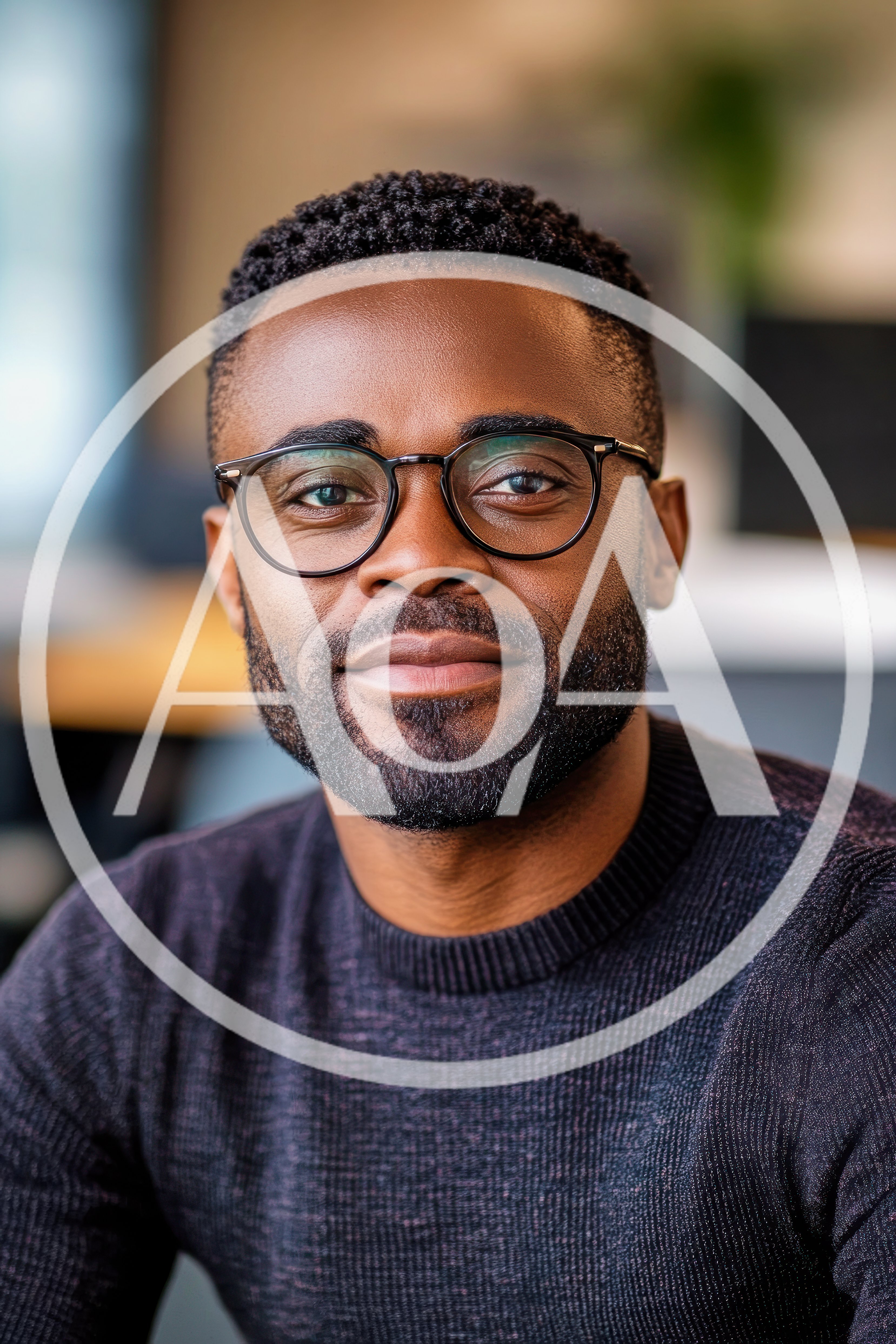 Portrait Of A Professional Black Man Wearing Glasses
