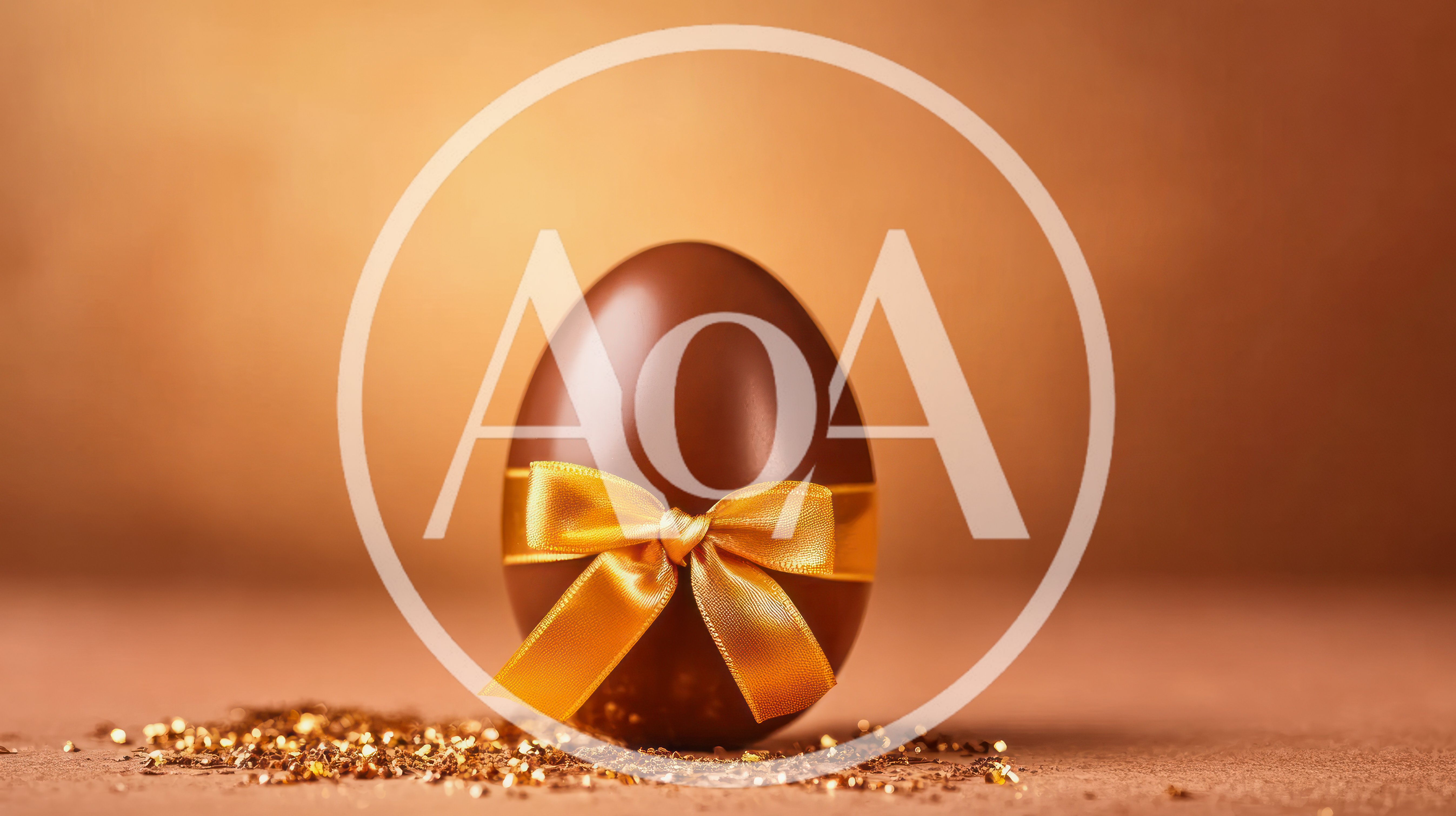 Chocolate Easter Egg With Gold Ribbon