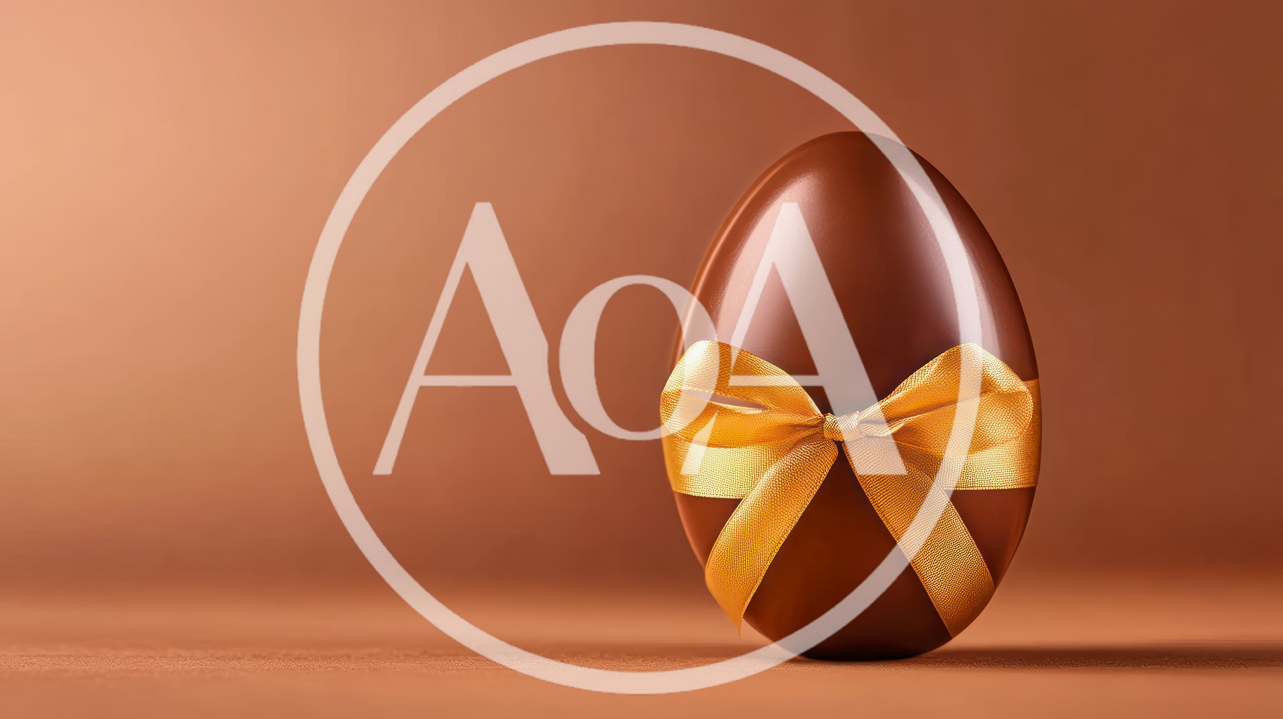 Chocolate Easter Egg With A Golden Ribbon