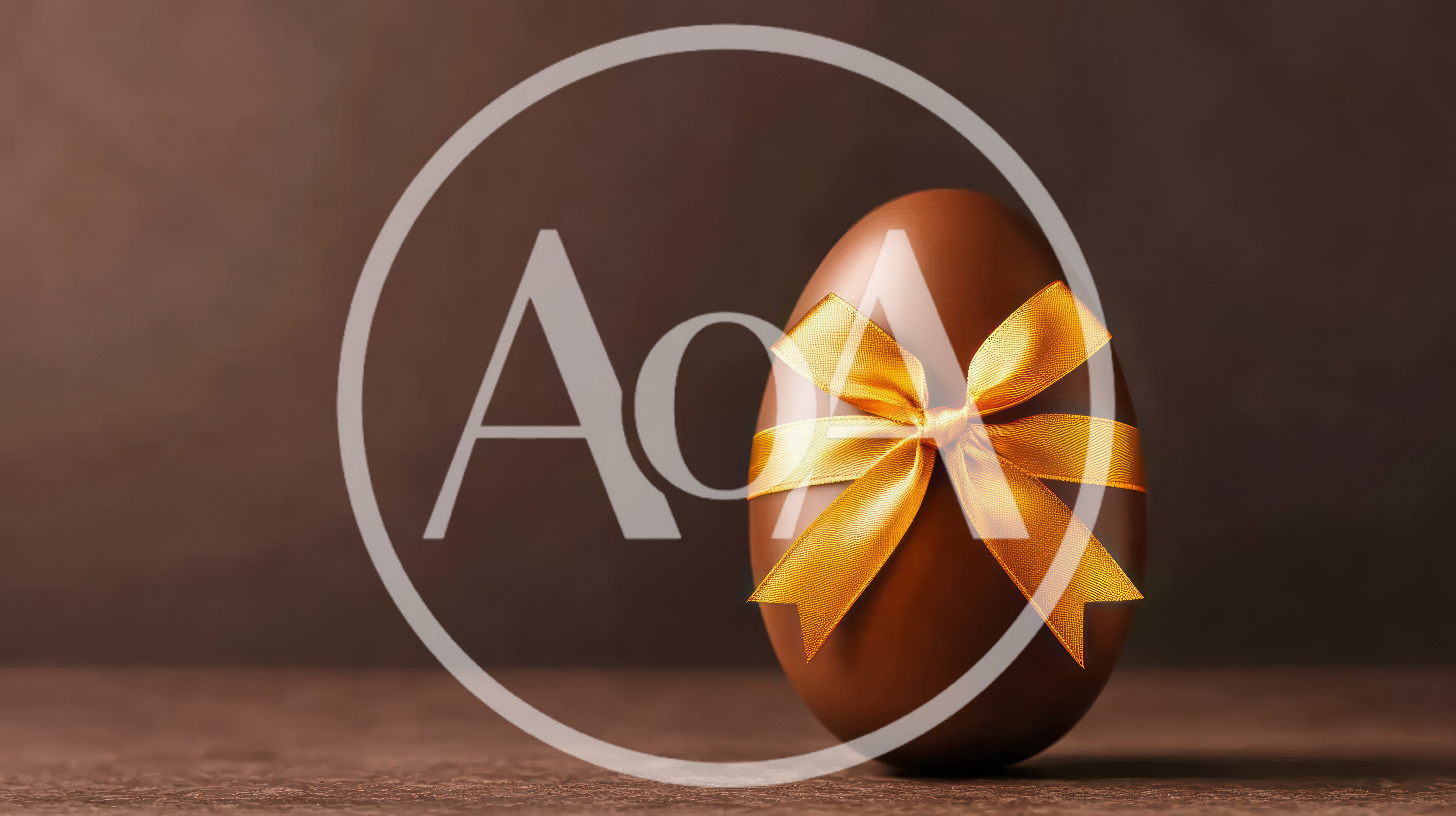 Chocolate Easter Egg With Golden Ribbon