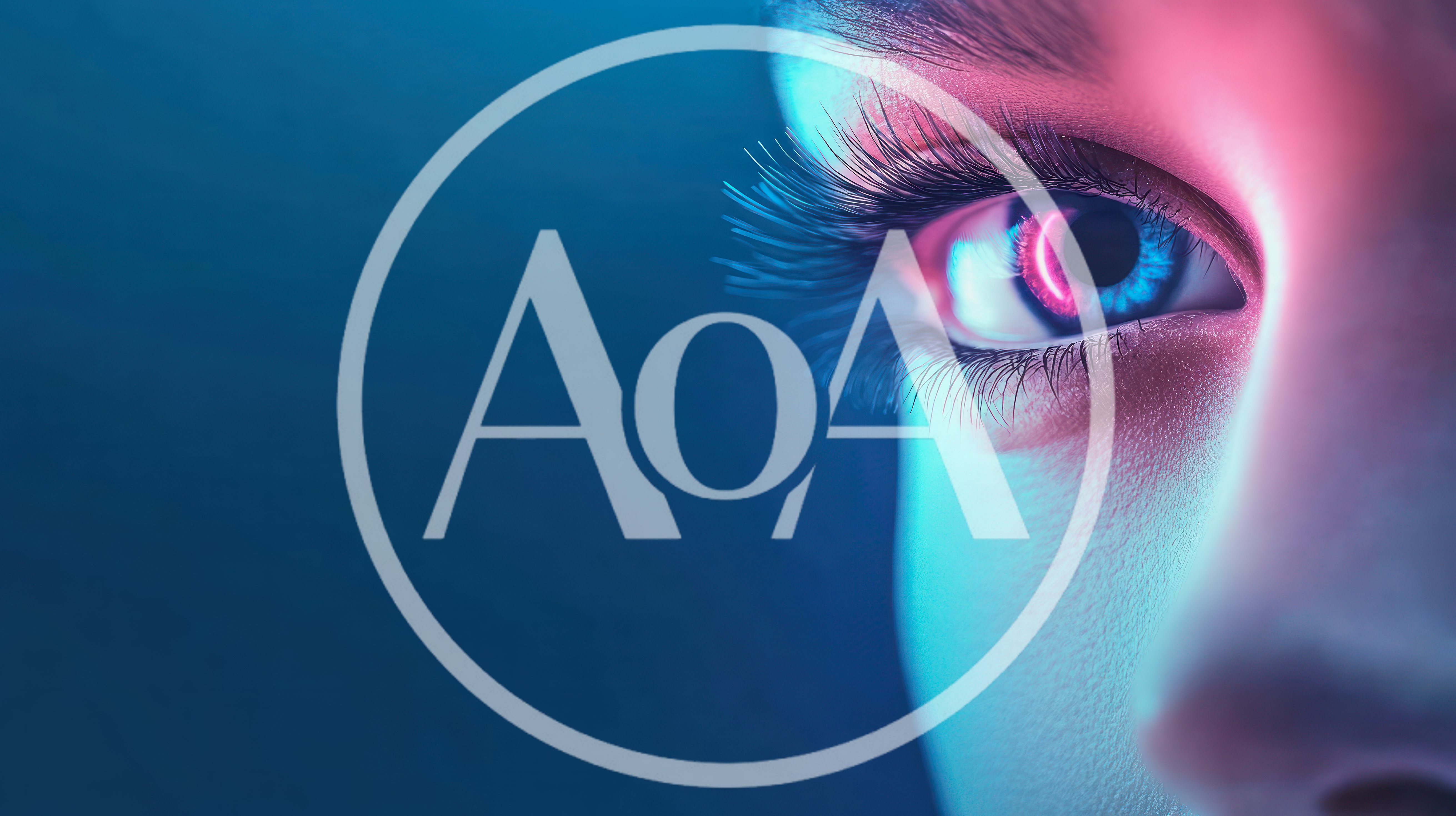 Close Up Of Human Eye With Neon Lighting