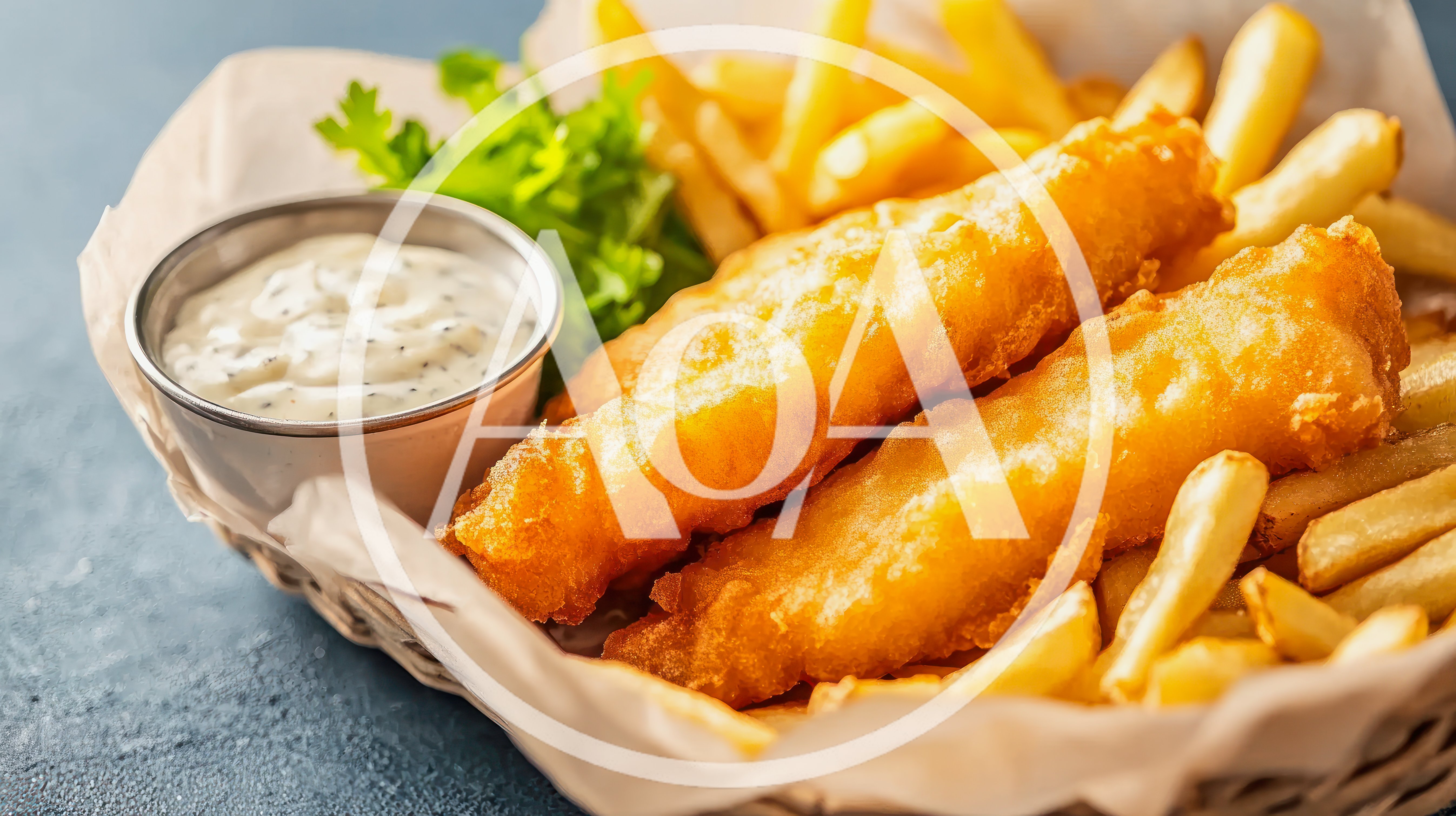 Crispy Battered Fish And Chips In A Basket