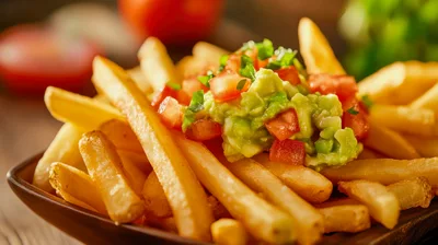 Loaded French Fries With Guacamole And Pico De Gallo