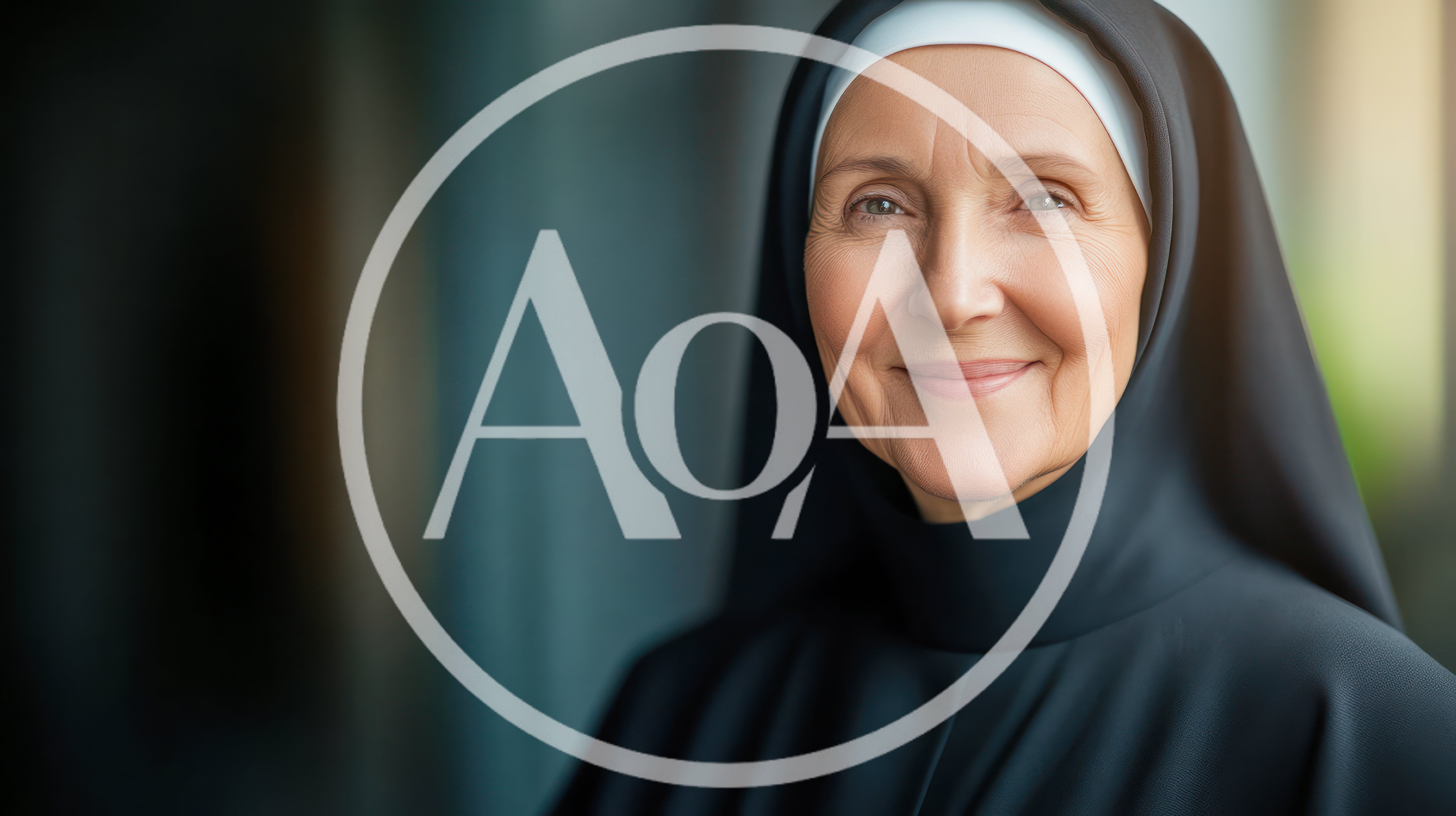 Portrait Of A Smiling Elderly Nun