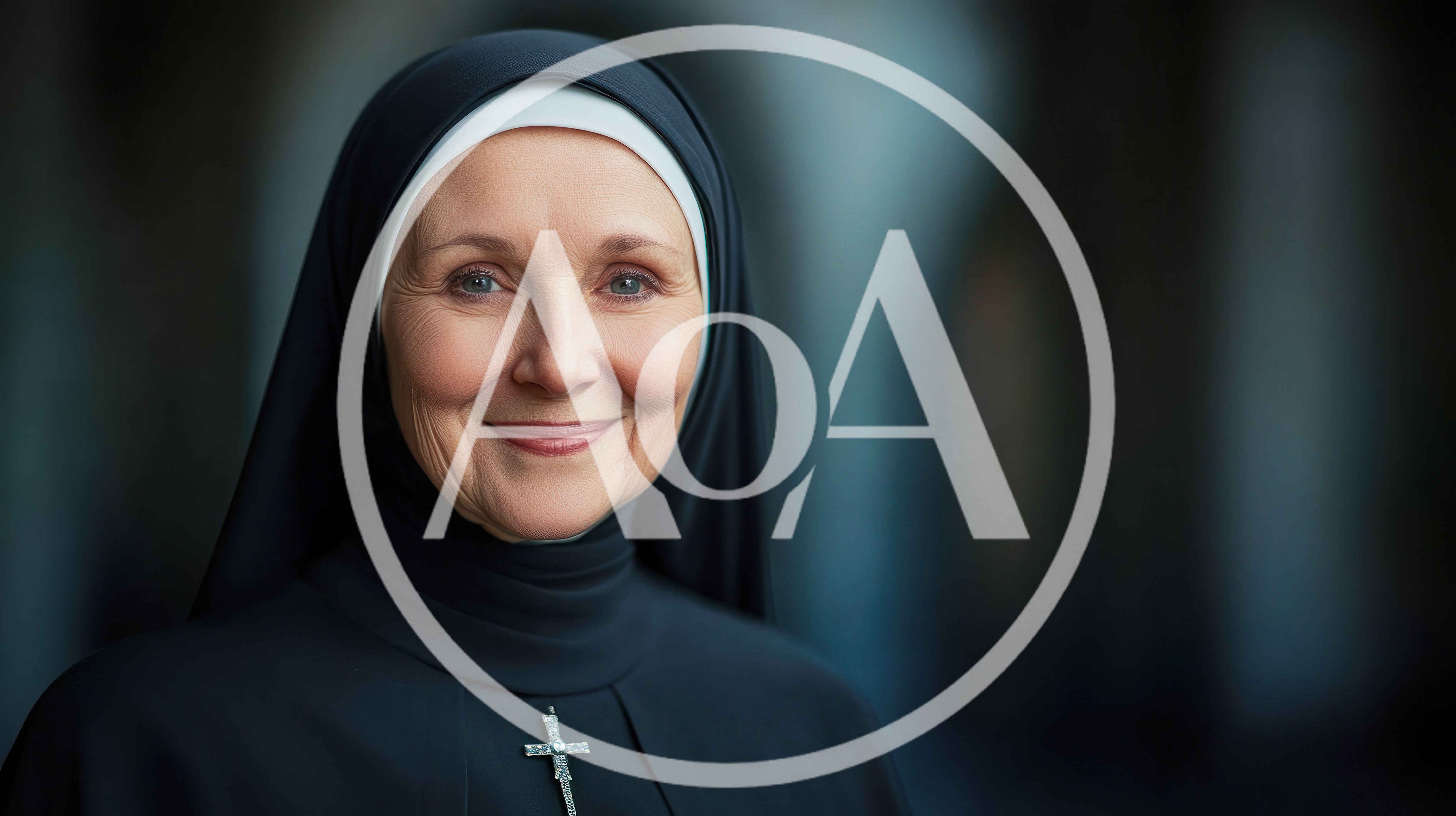 Portrait Of A Smiling Middle Aged Nun