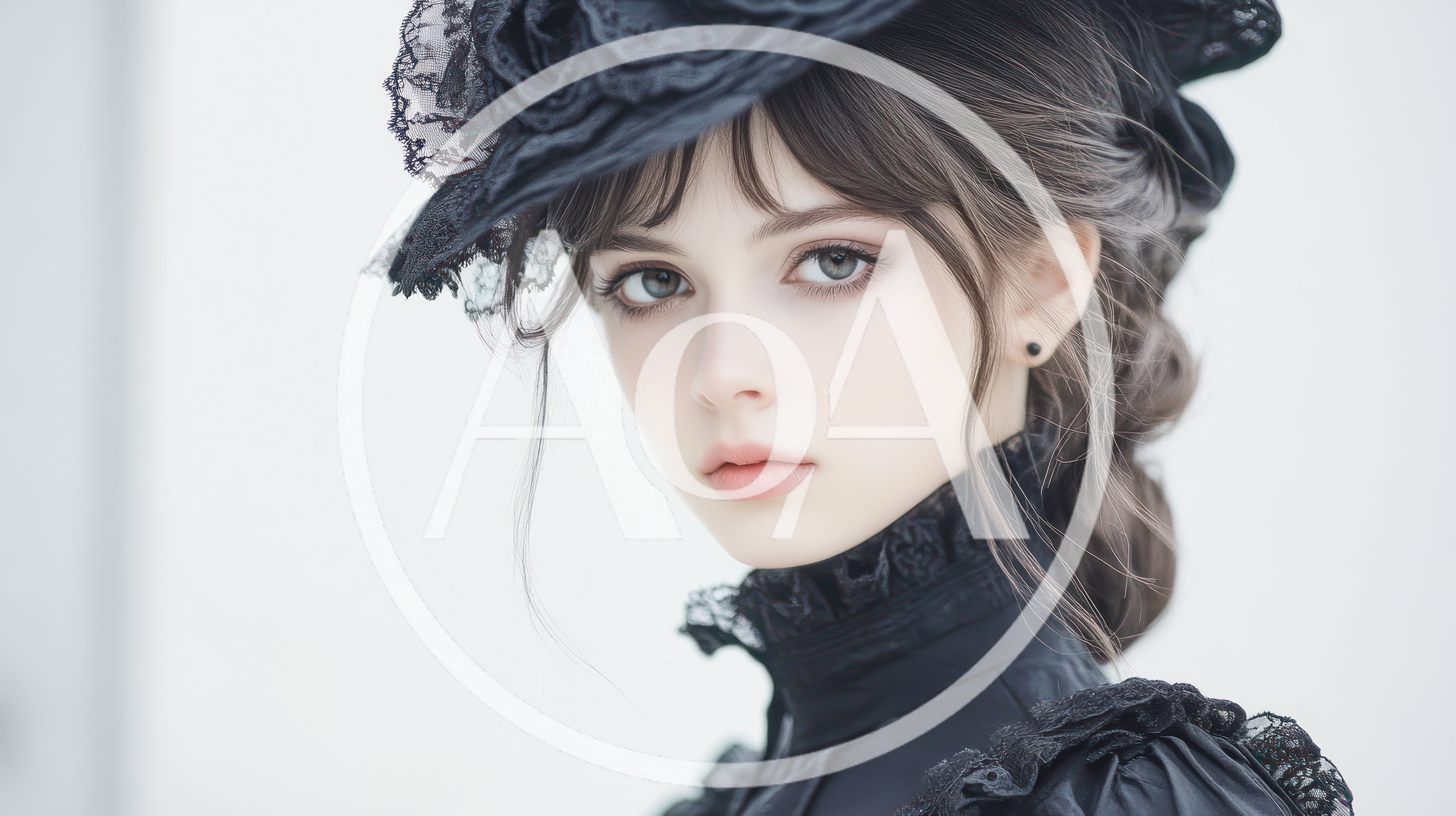 Portrait Of A Young Woman In Victorian Gothic Attire