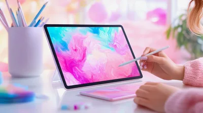 Digital Artist Drawing On Tablet With Stylus