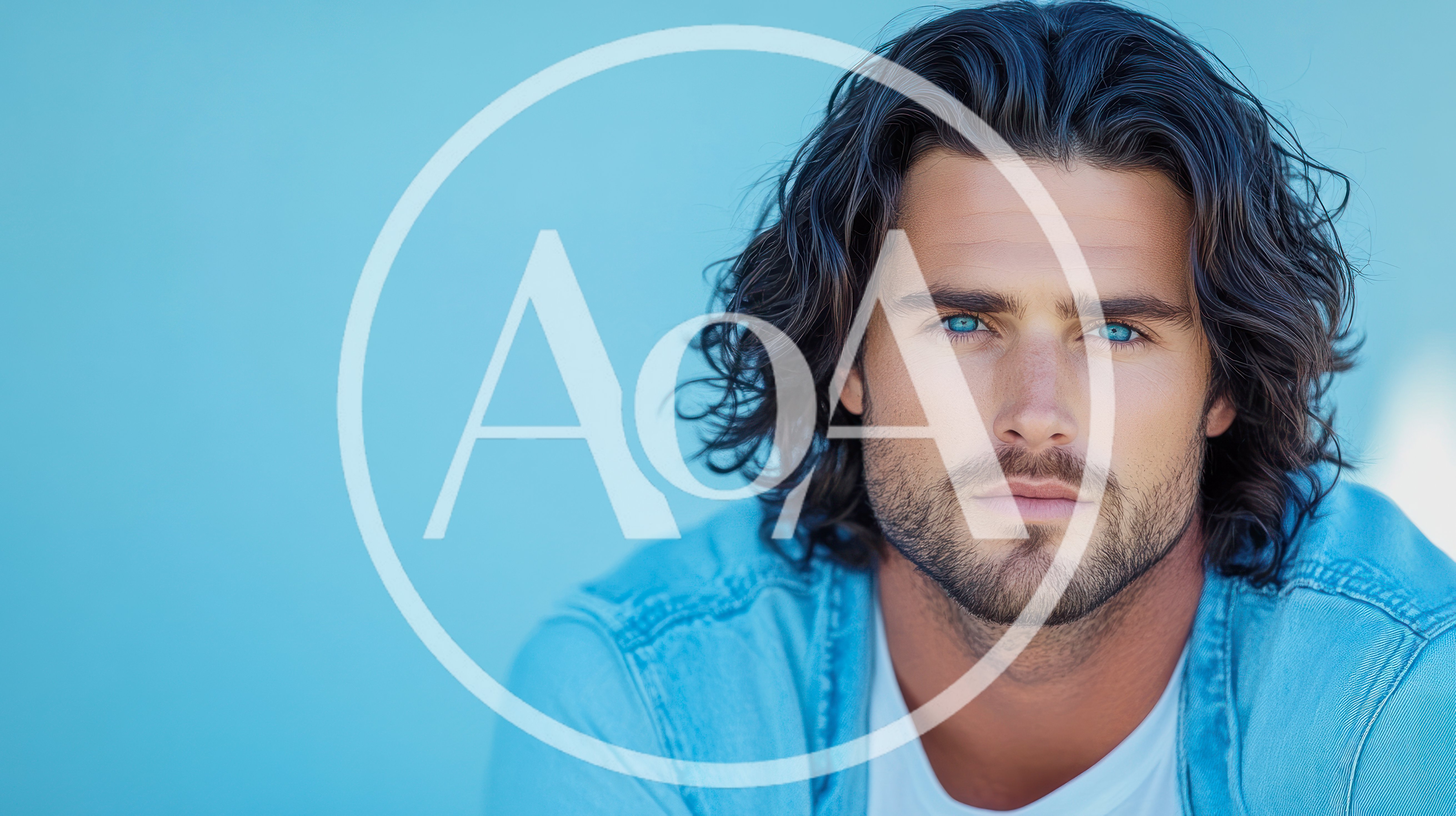 Portrait Of A Handsome Man With Long Wavy Hair