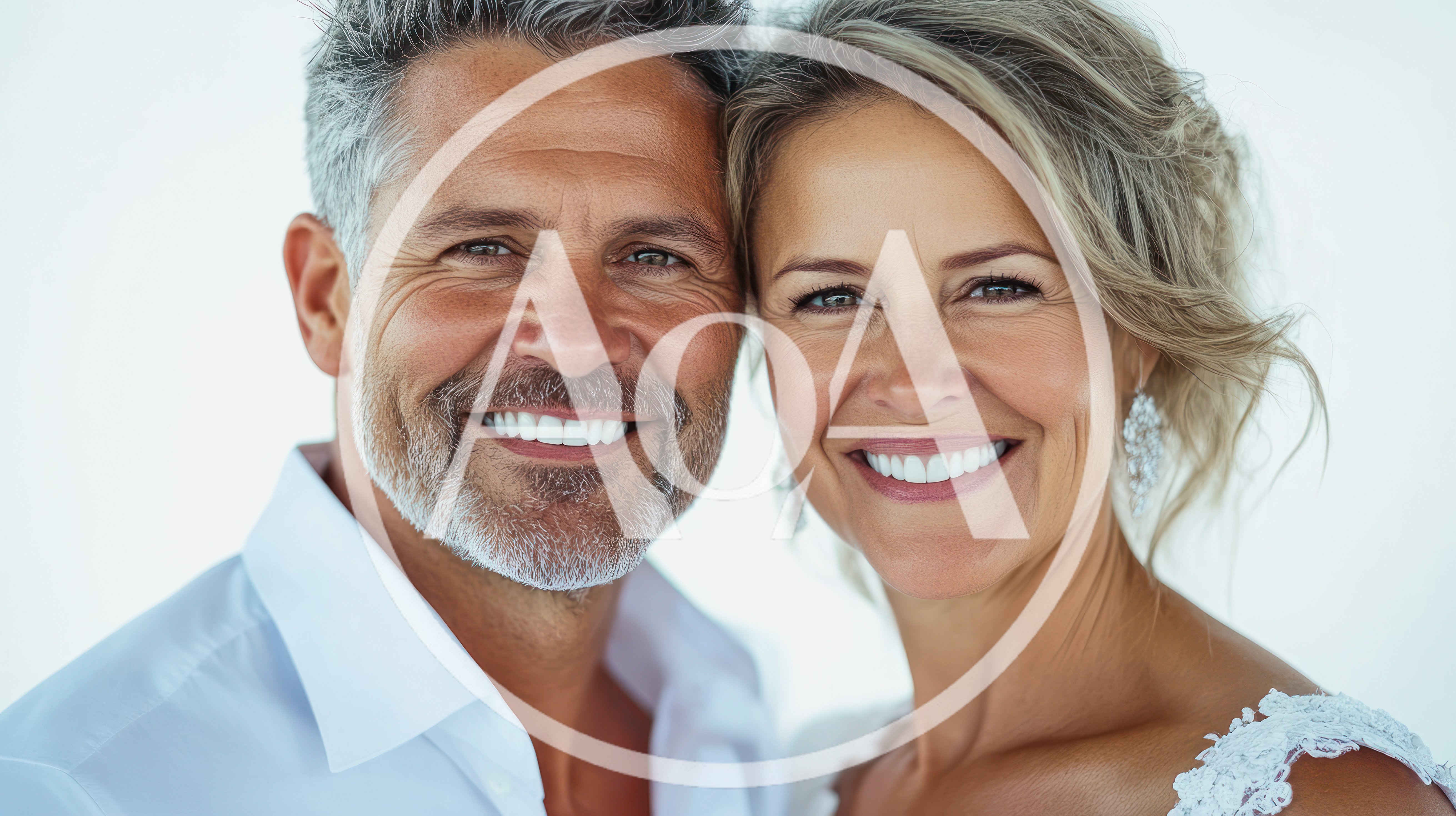 Happy Mature Couple Smiling Together In Wedding Attire