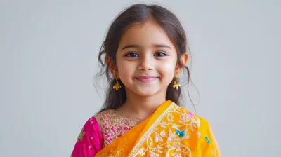 Portrait Of A Smiling Young Indian Girl