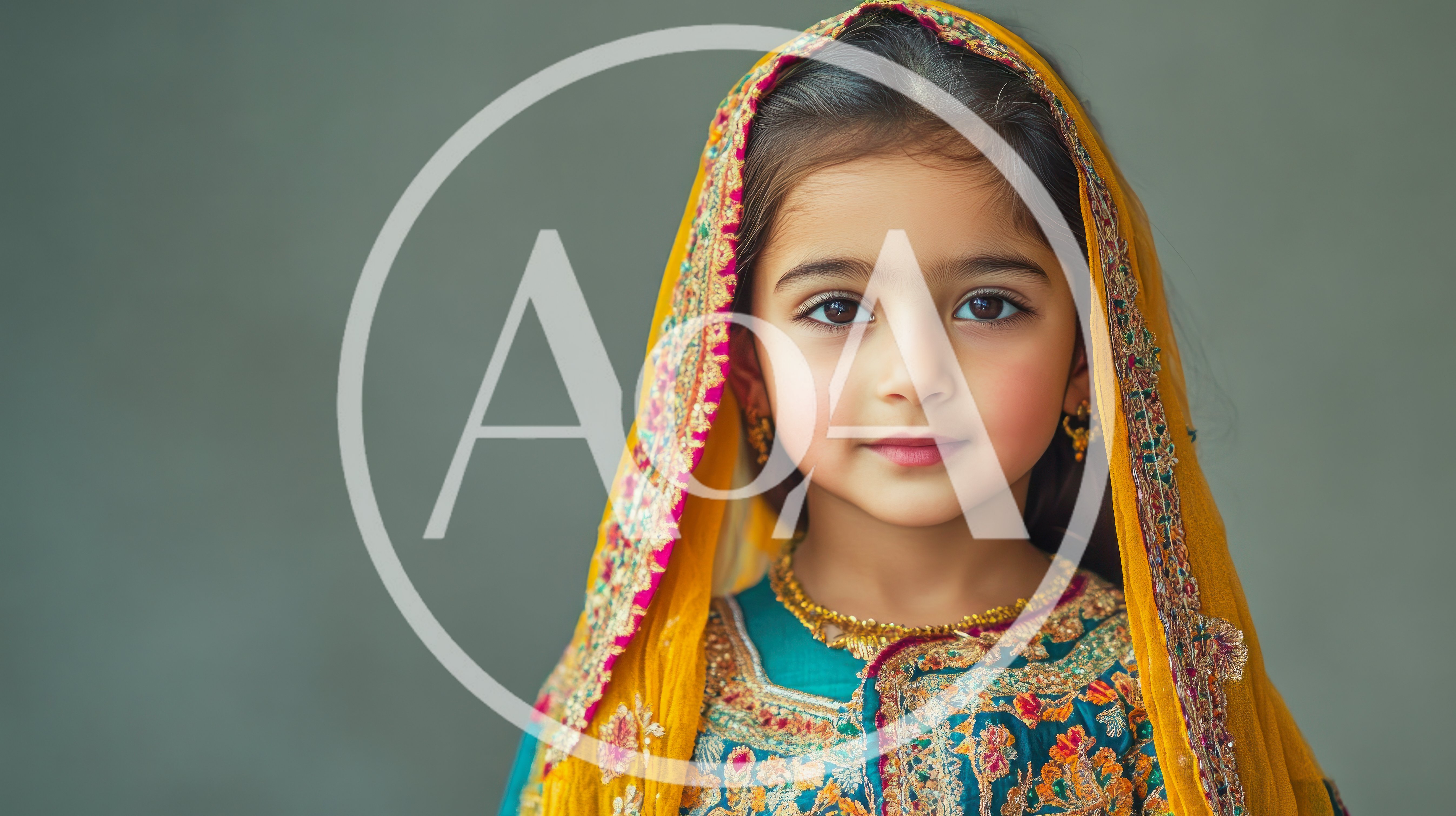 Portrait Of A Young Girl In Traditional South Asian Attire