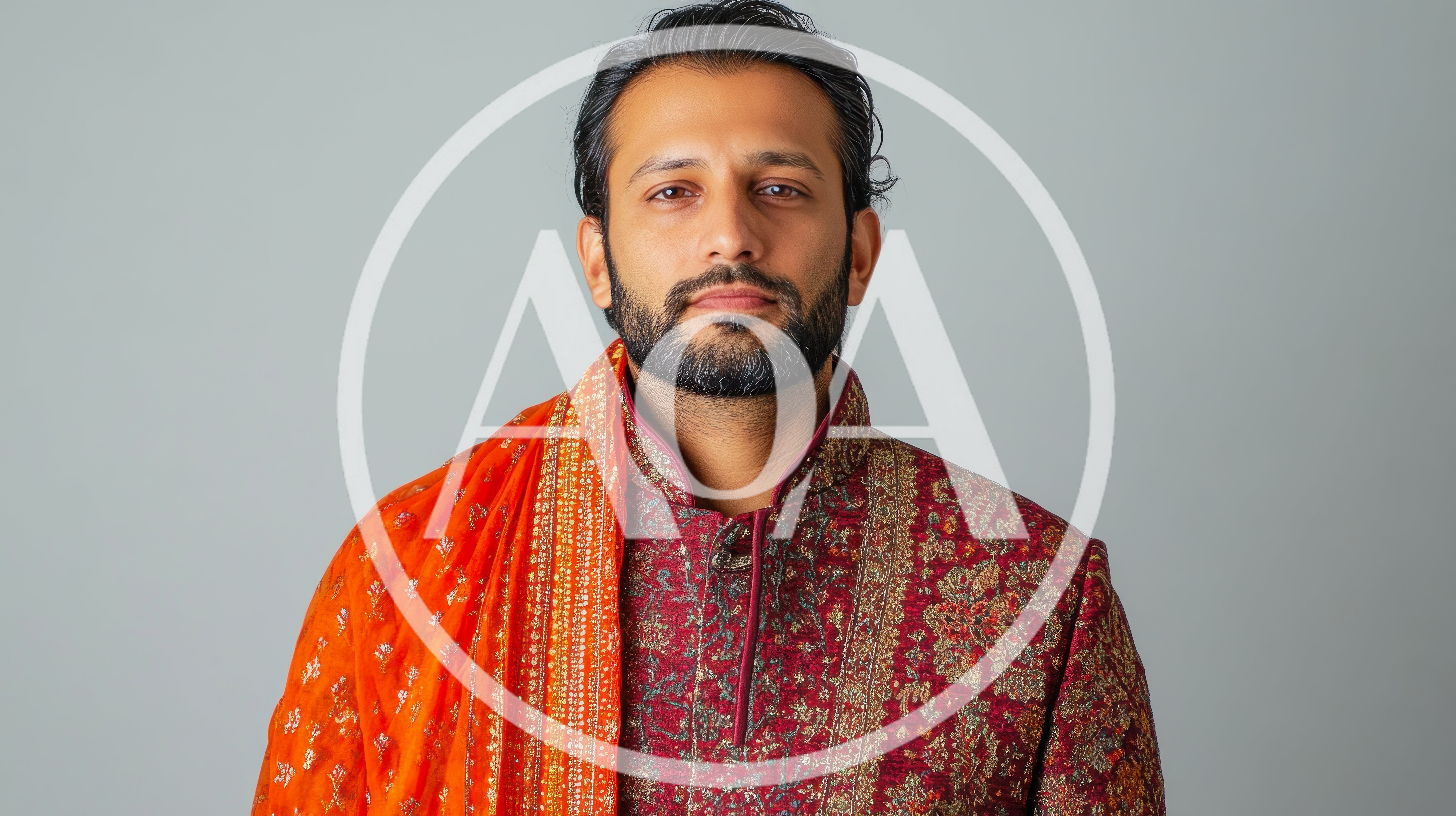 Portrait Of A Man In Traditional Indian Wedding Attire