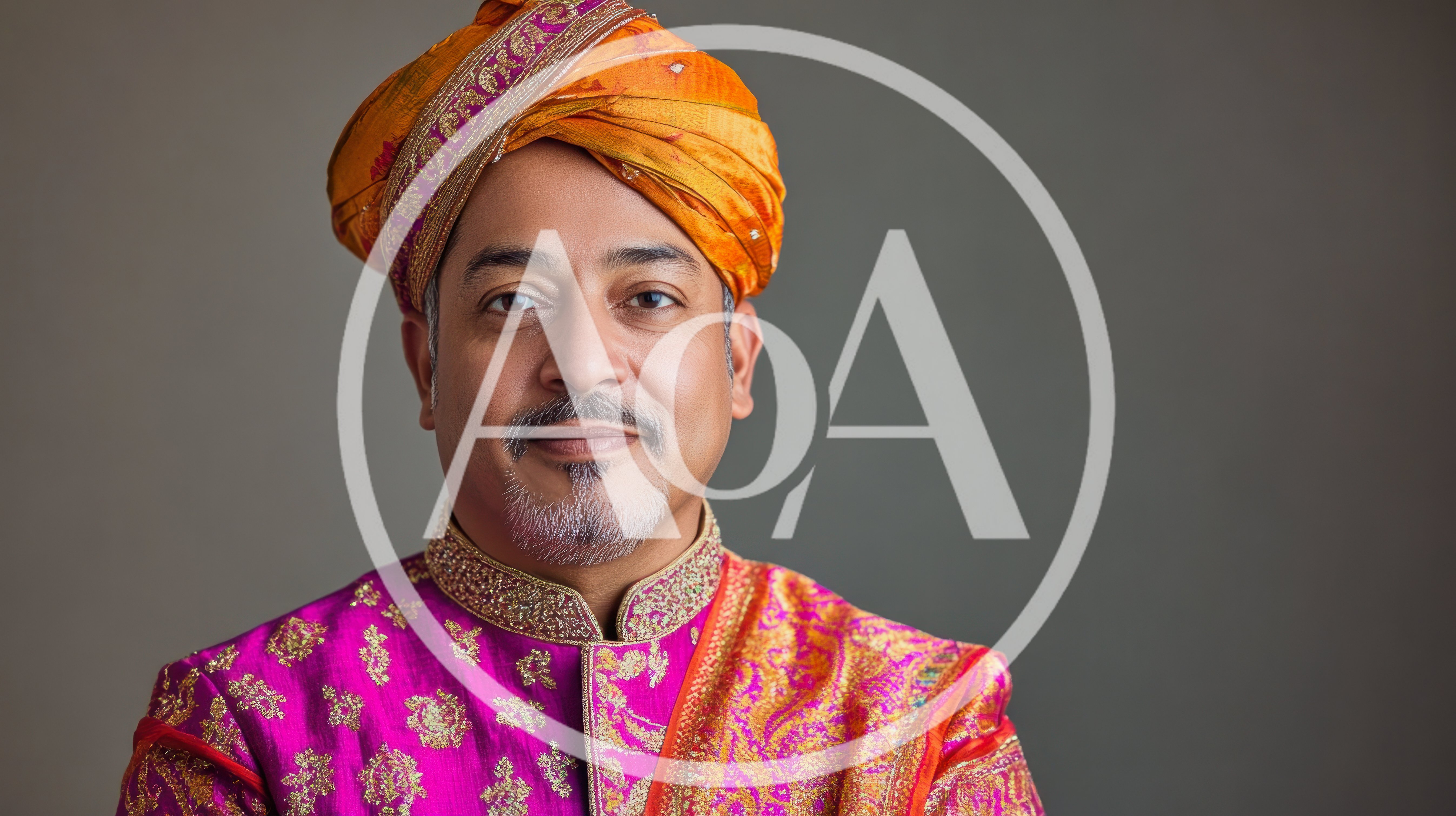 Portrait Of A Man Wearing Traditional Indian Wedding Attire