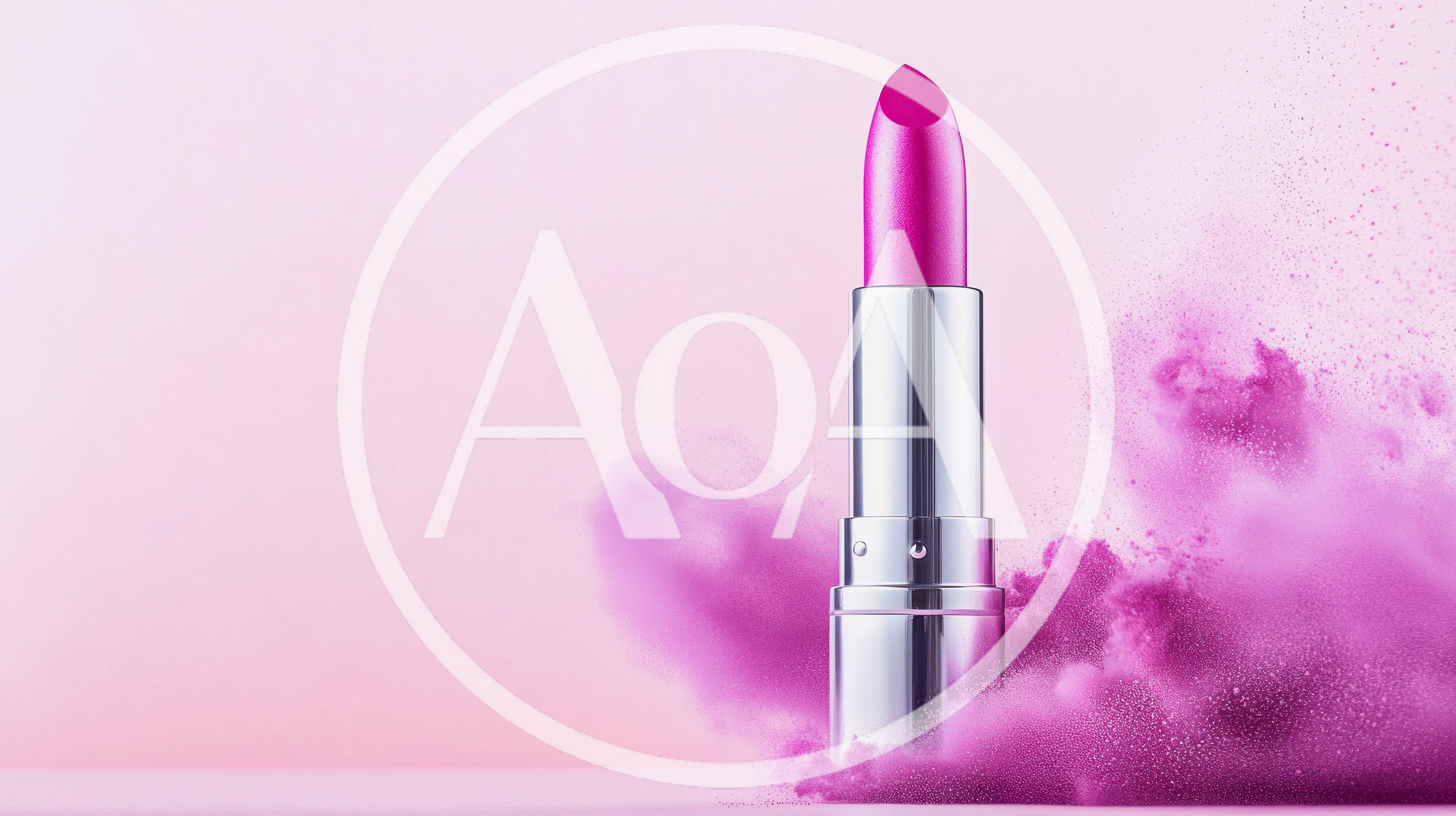 Pink Lipstick With Vibrant Powder Explosion