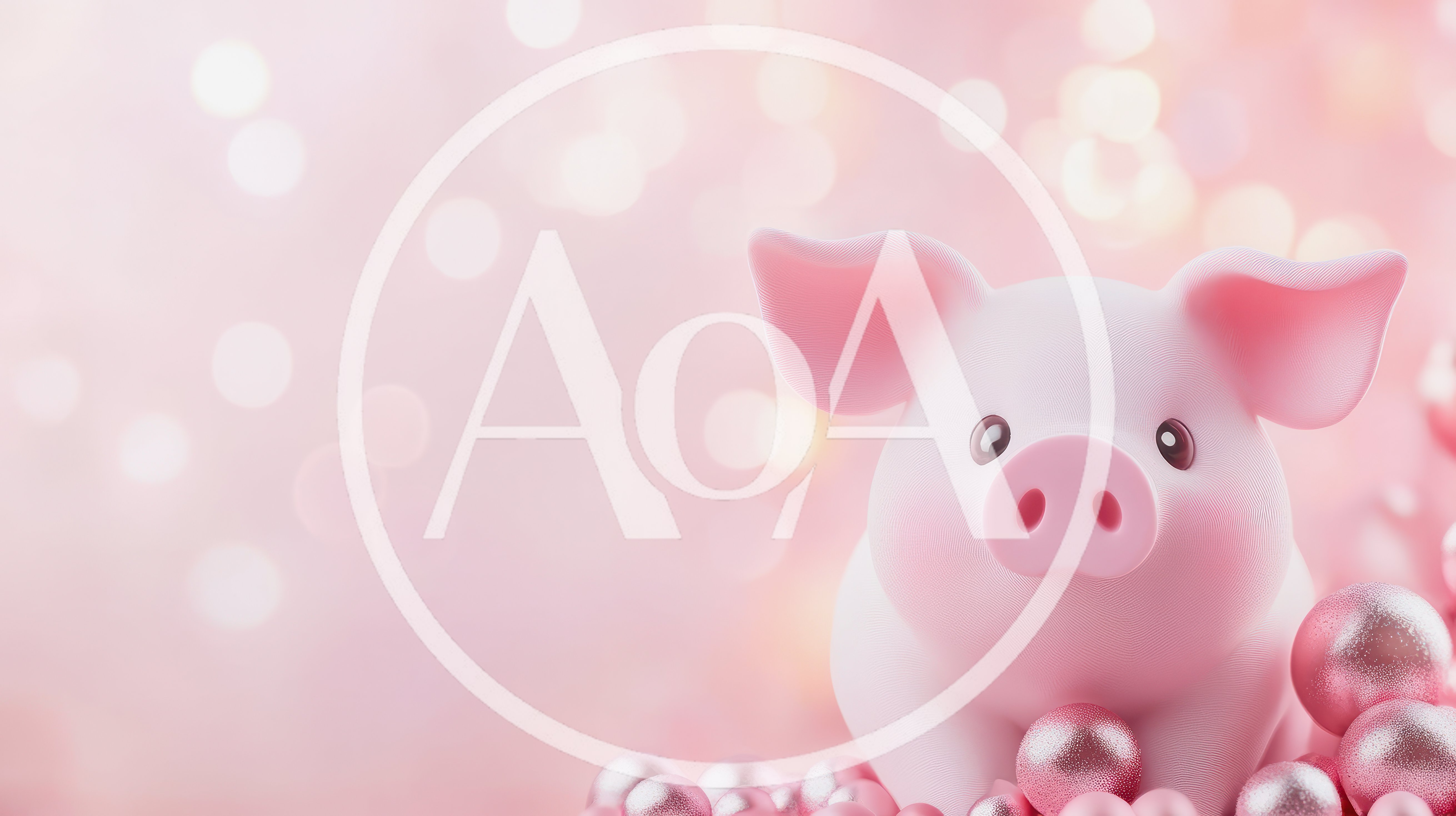 Cute Pink Piggy Bank With Decorative Christmas Ornaments