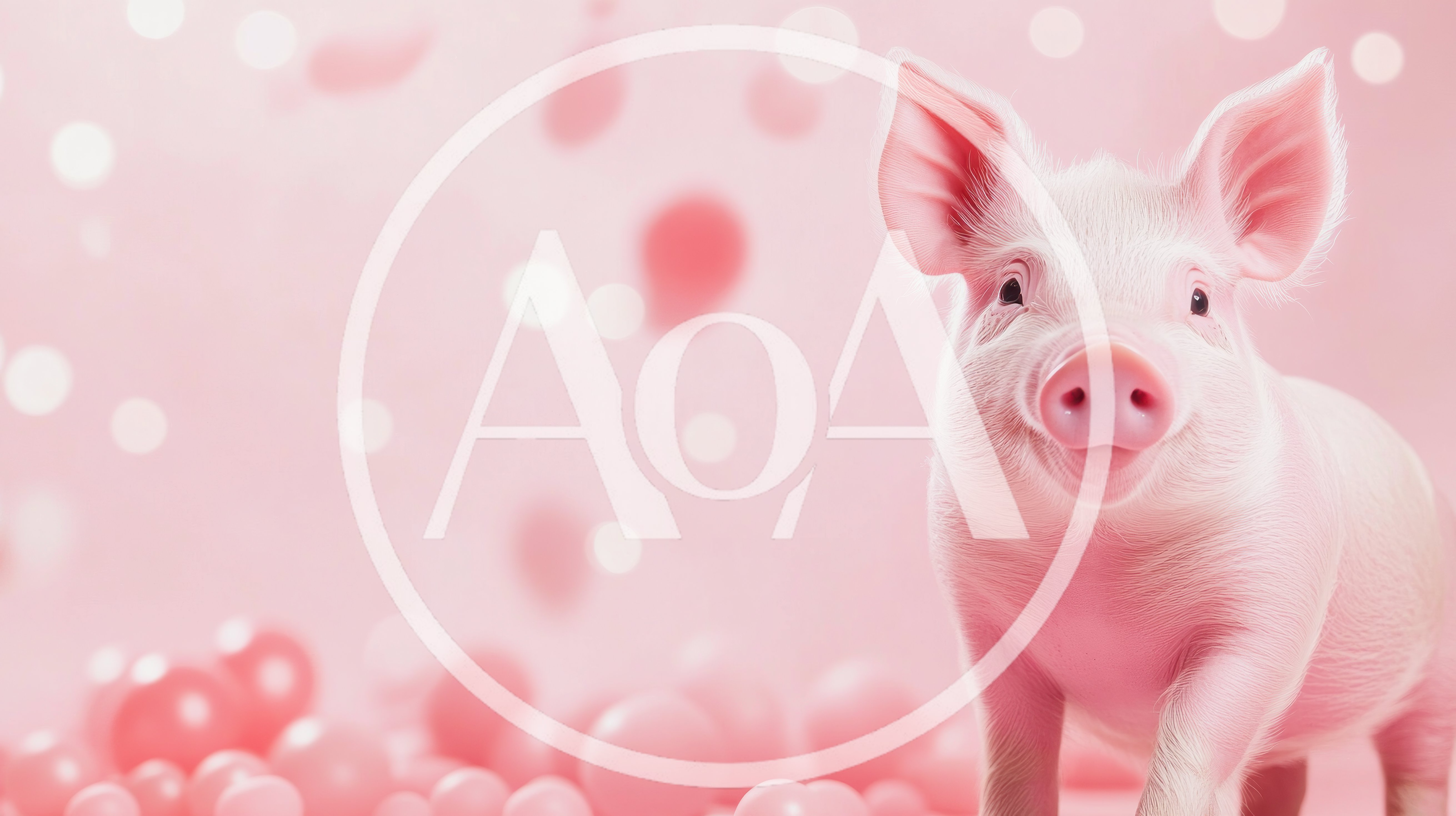 Adorable Piglet Standing Against A Soft Pink Bokeh Background